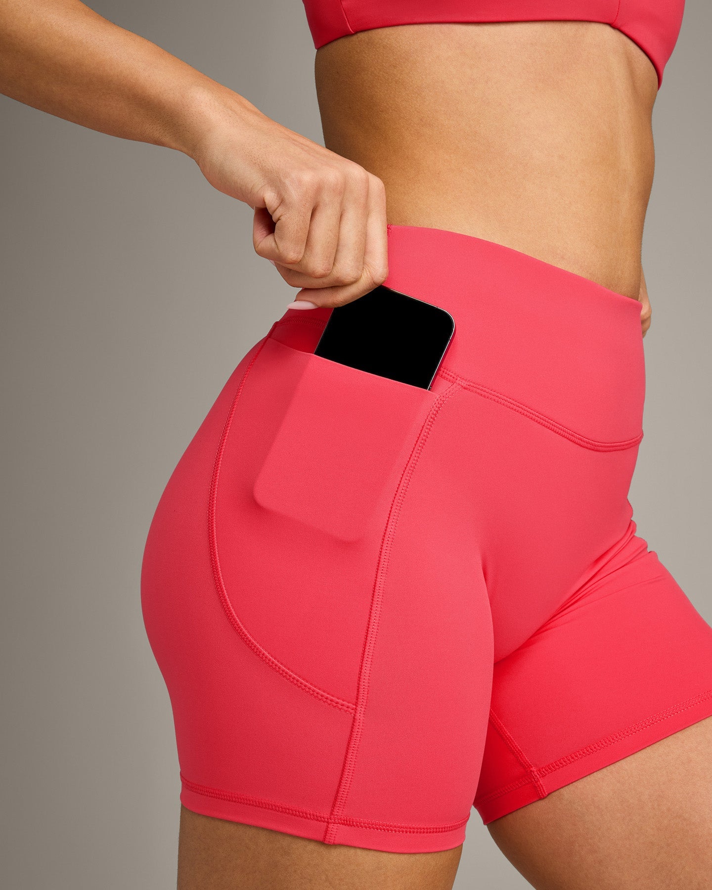 UnifiedMove Pocket Shorts 6" with Bonding with Reflective Logo | Charged Pink - Image 4