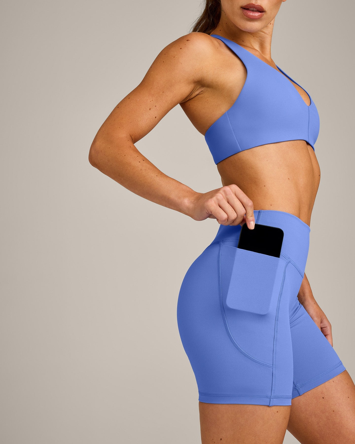 UnifiedMove Pocket Shorts 6" with Bonding with Reflective Logo | Glaucous Blue - Image 4