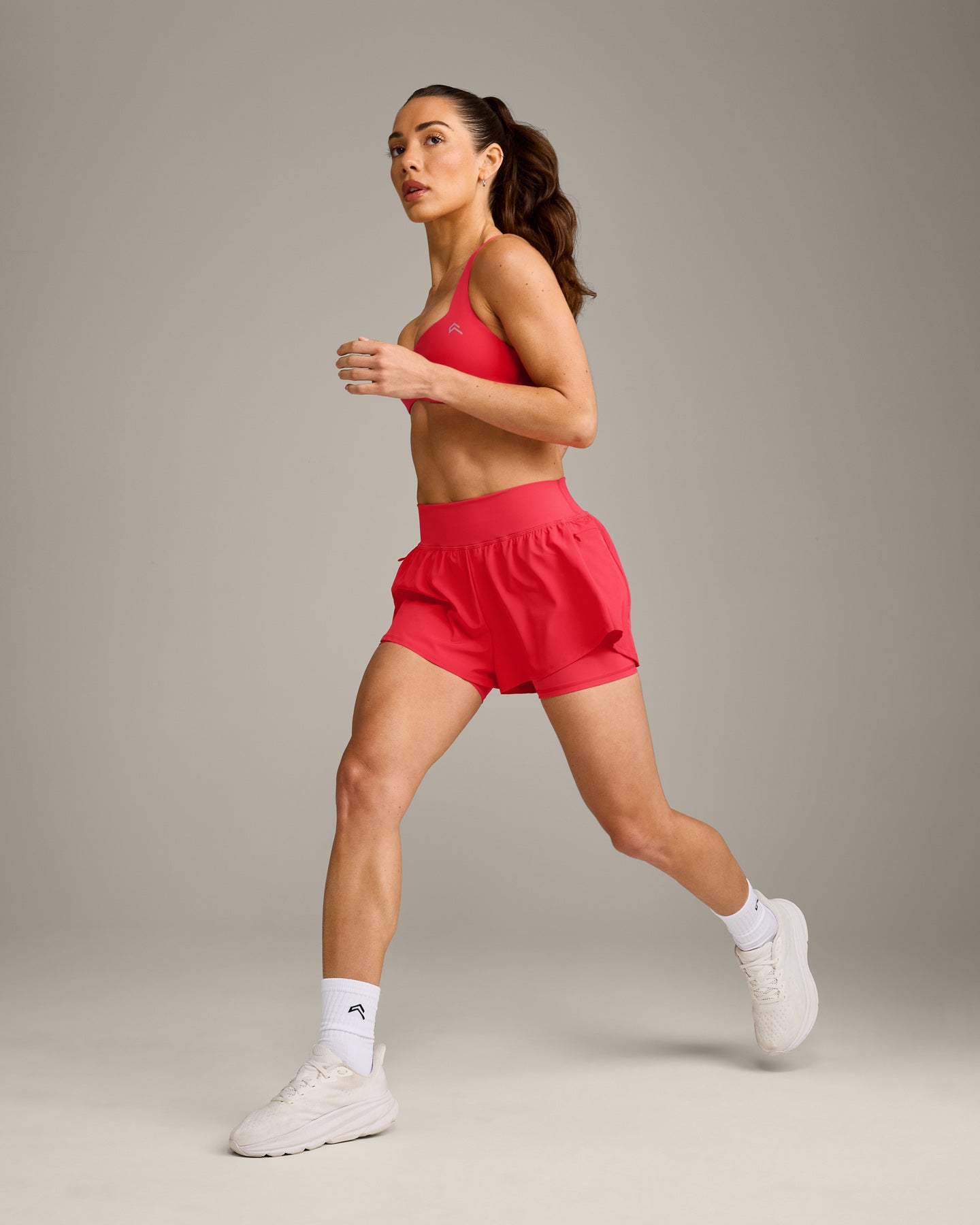 UnifiedMove T Back Minimal Bralette with Reflective Logo | Charged Pink - Image 3