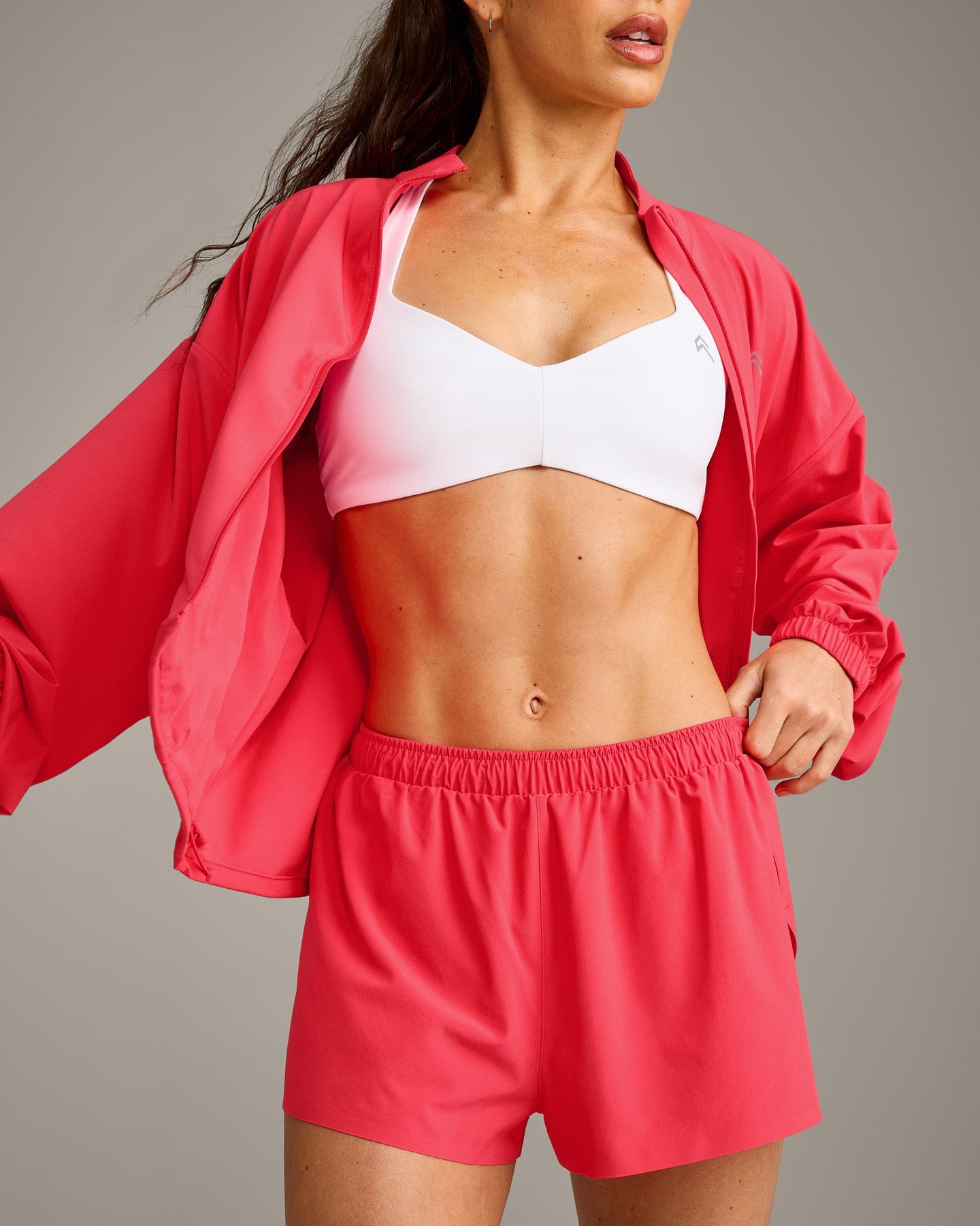 UnifiedMove T Back Minimal Bralette with Reflective Logo | White - Image 4