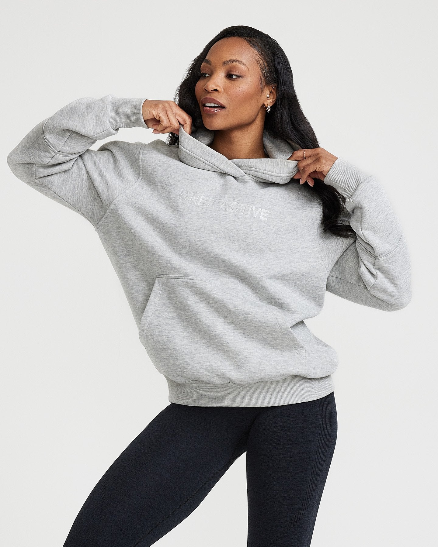 Alternative view of Classic Lounge Oversized Hoodie | Silver Marl