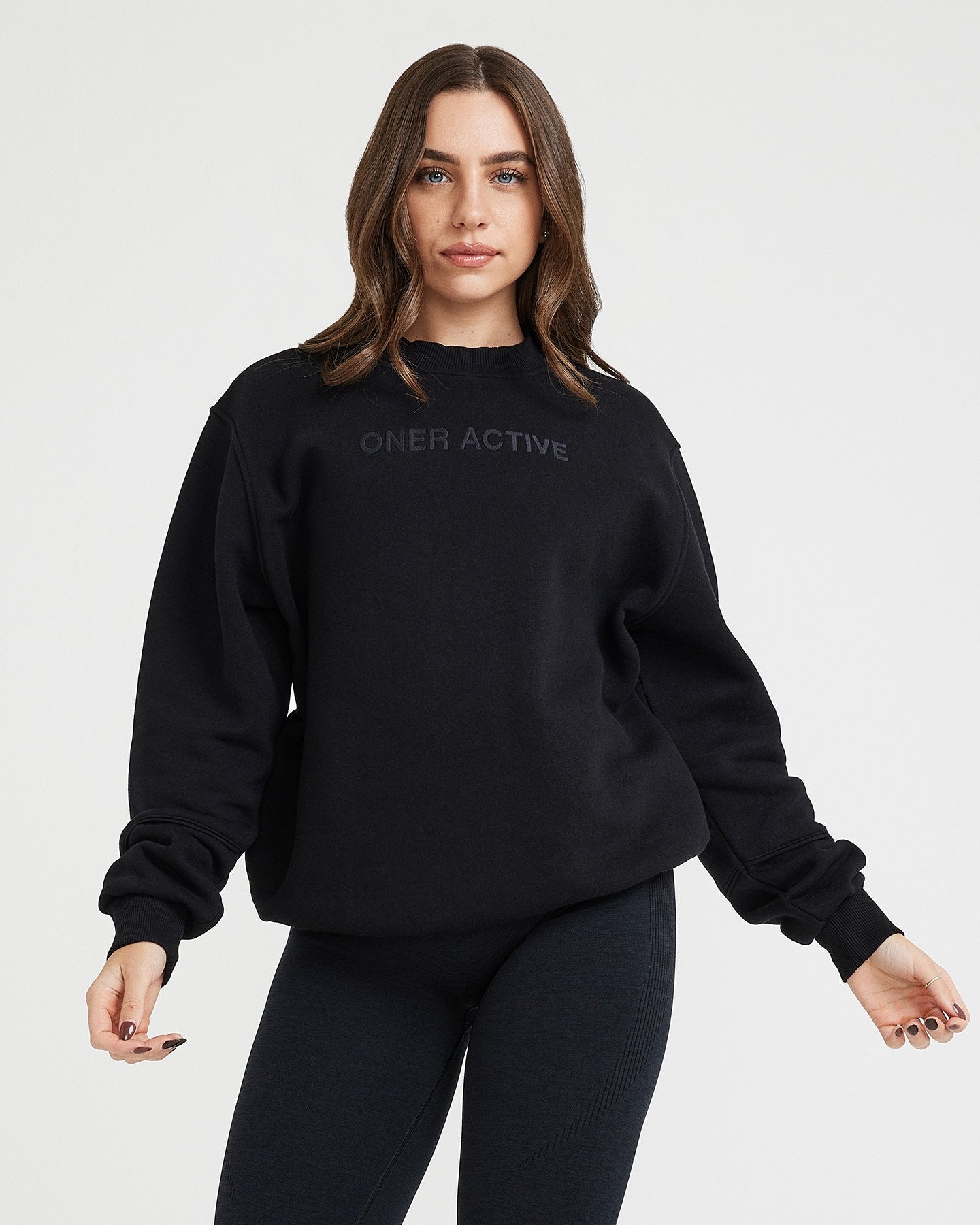Alternative view of Classic Lounge Oversized Crew Neck | Black