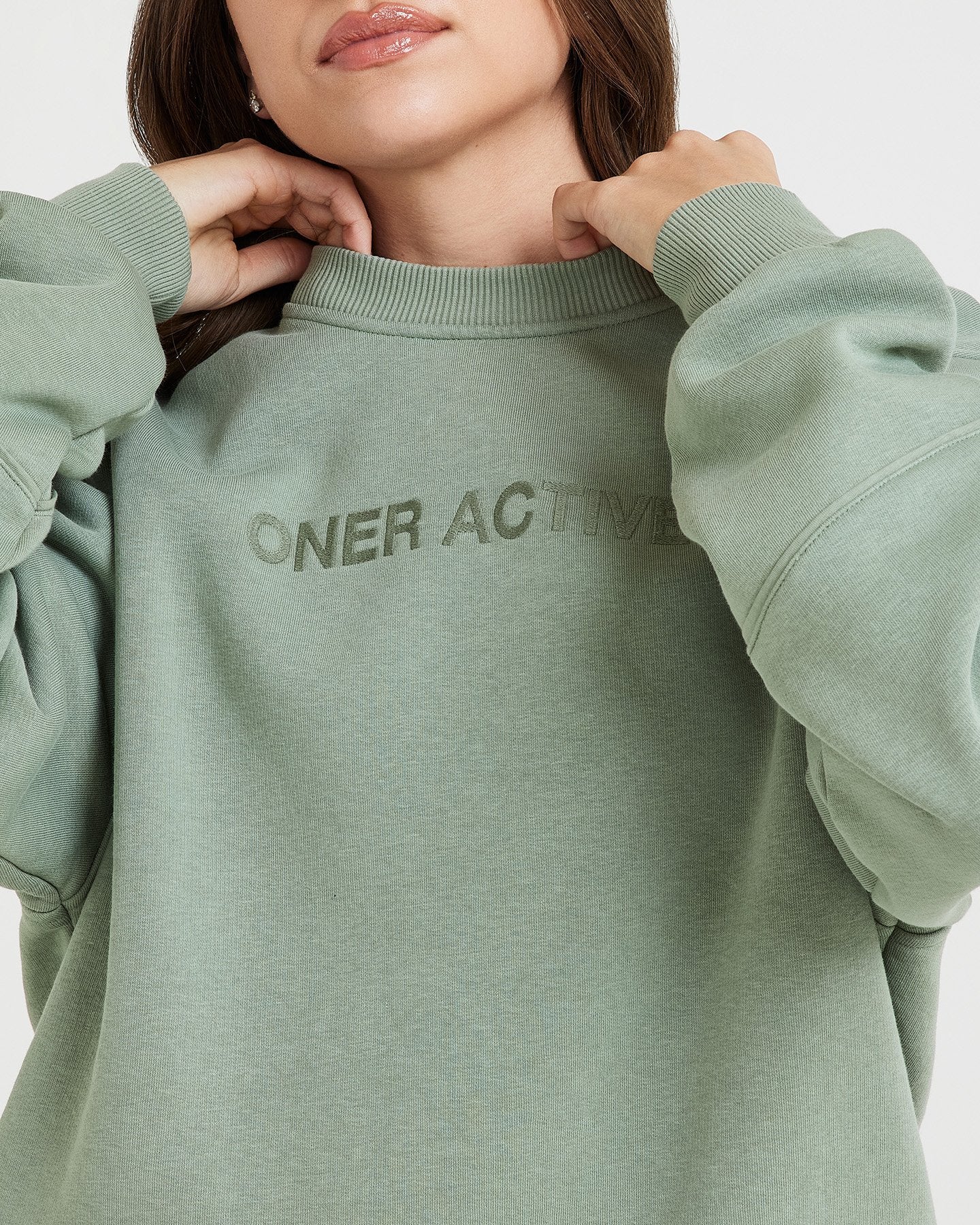 Classic Lounge Oversized Crew Neck | Sage - Image 3
