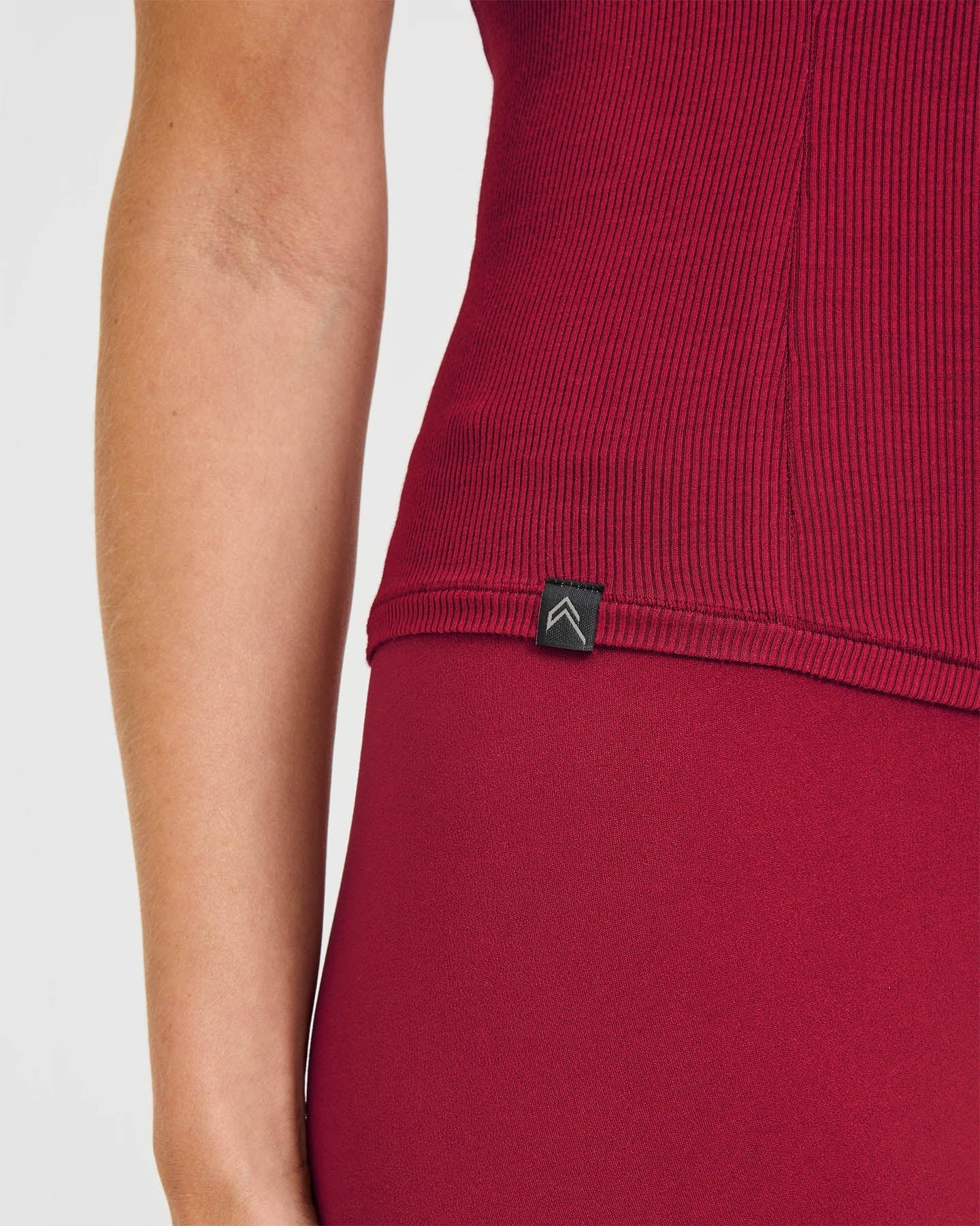 Mellow Rib Halter Neck Vest with Built in Bra Shelf | Ruby Red - Image 5