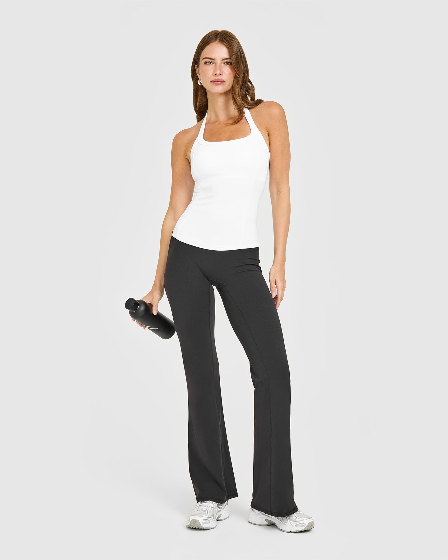 Mellow Rib Halter Neck Vest with Built in Bra Shelf | White - Image 3