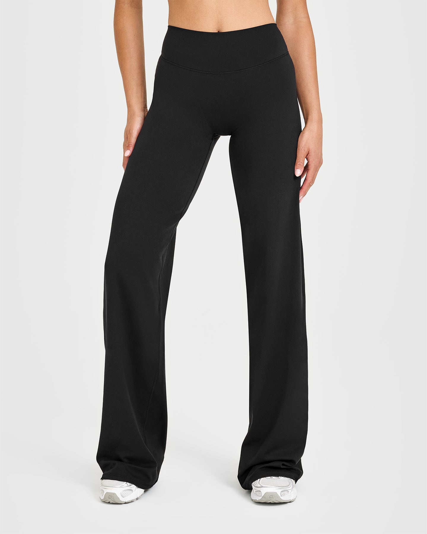 Alternative view of SoftMotion Straight Leg Bottoms with White Logo | Black