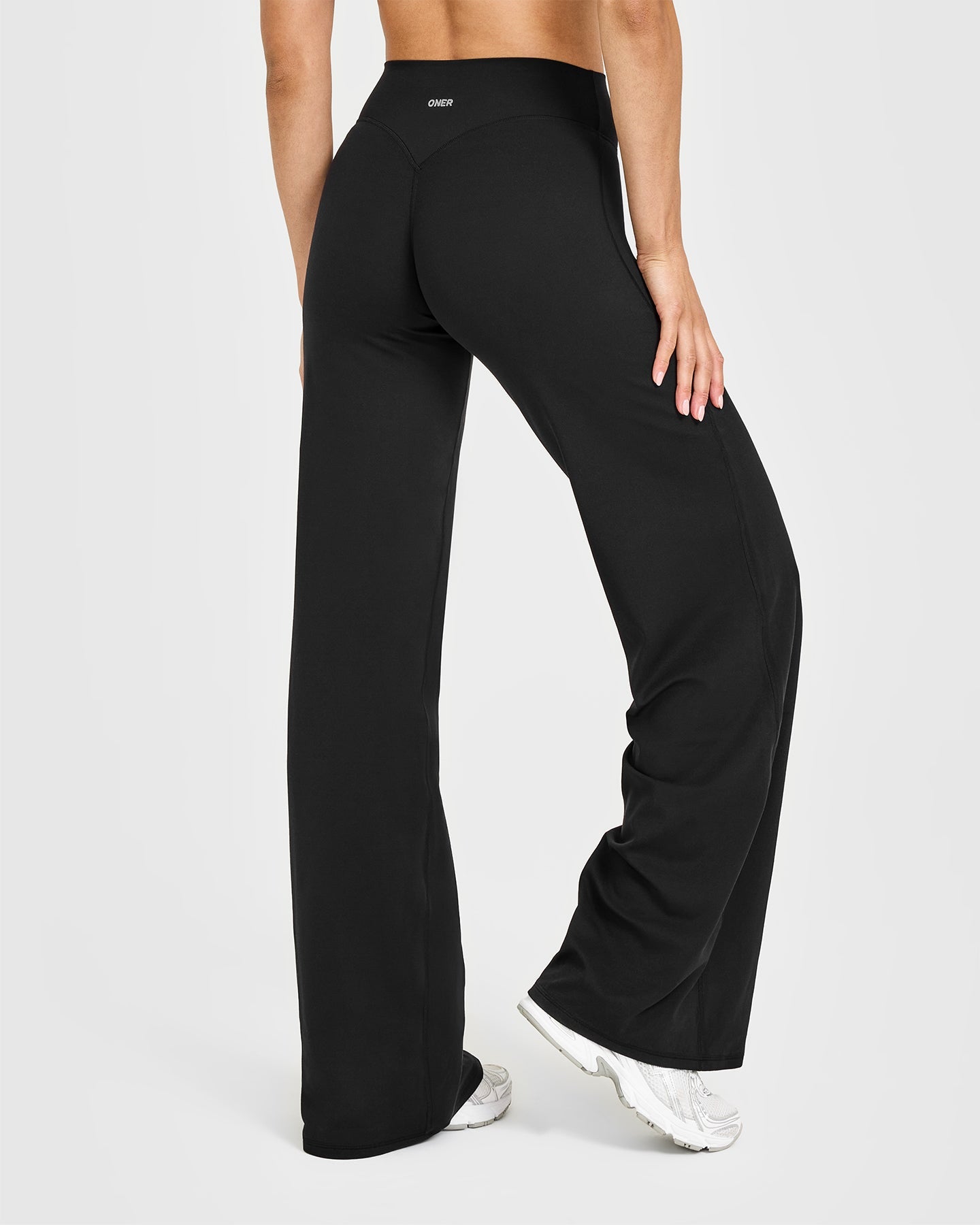 SoftMotion Straight Leg Bottoms with White Logo | Black