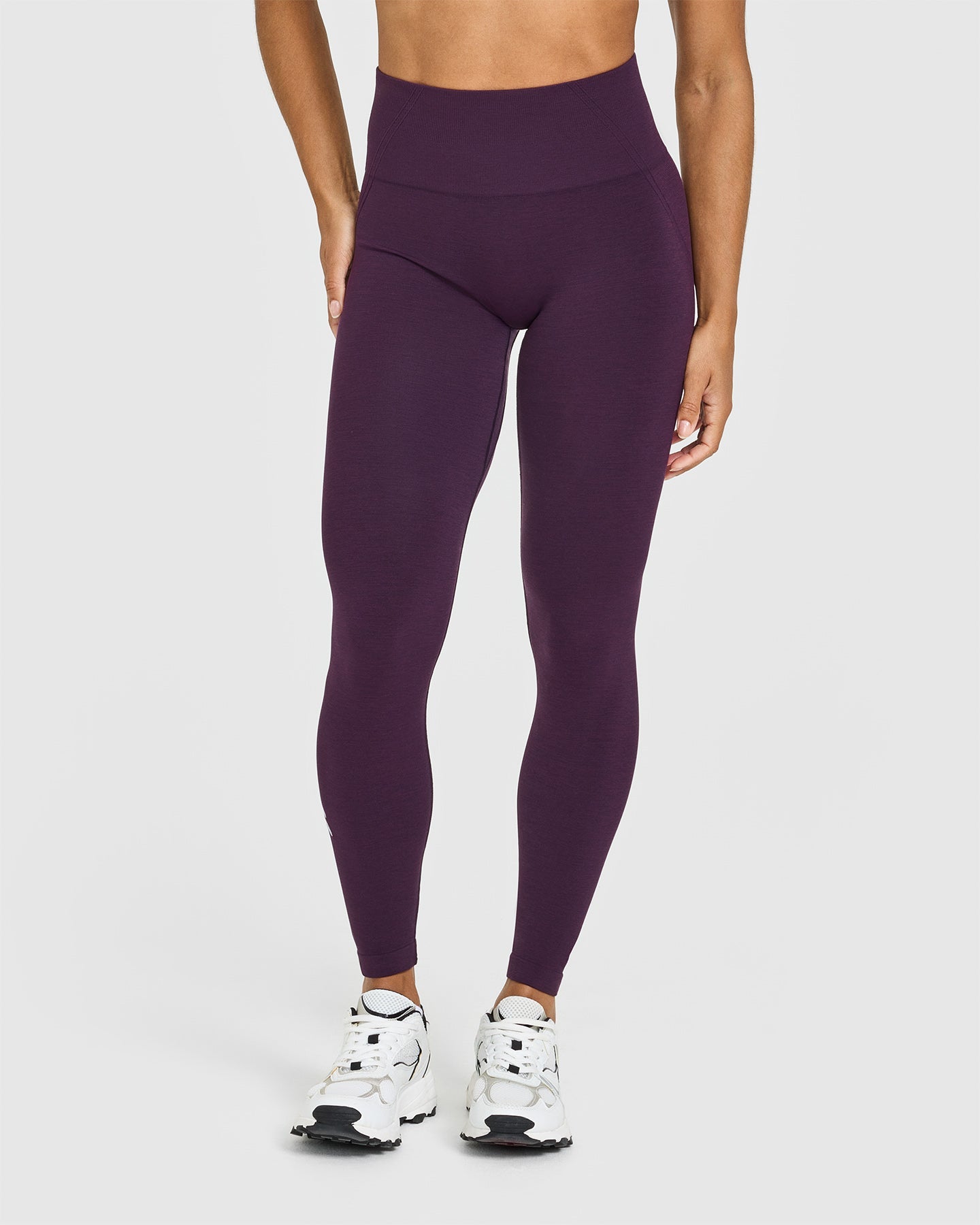 EffortlessLift Seamless Leggings with White Logo | Blackberry Purple - Image 6
