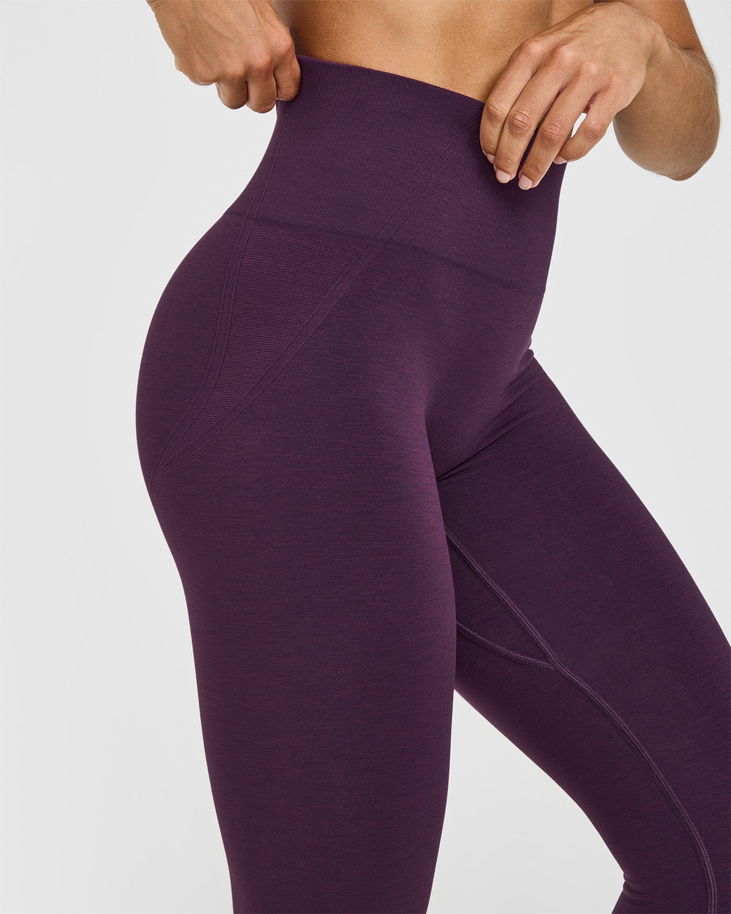 EffortlessLift Seamless Leggings with White Logo | Blackberry Purple - Image 5