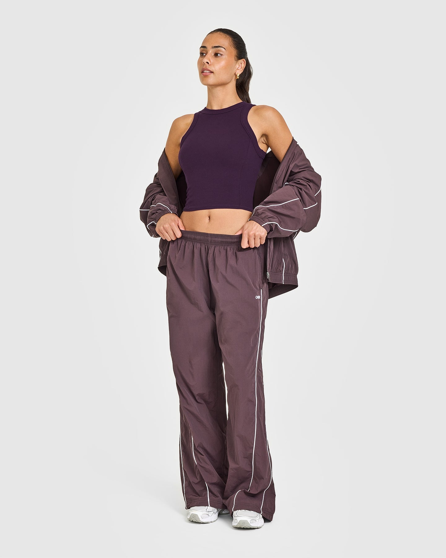 Mellow Rib High Neck Mid Tank Top | Blackberry Purple - Image 3