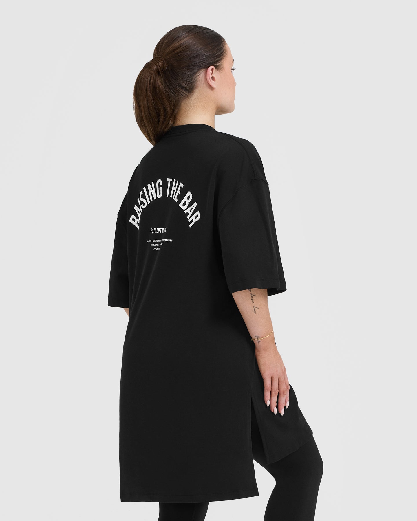 Alternative view of Raising The Bar Graphic Longline T-Shirt | Black