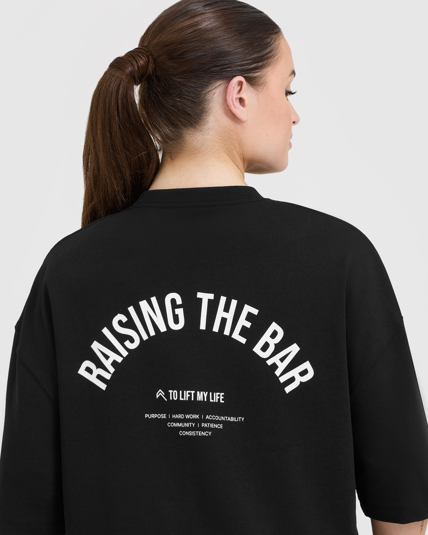 Raising The Bar Graphic Longline T-Shirt | Black - Image 5