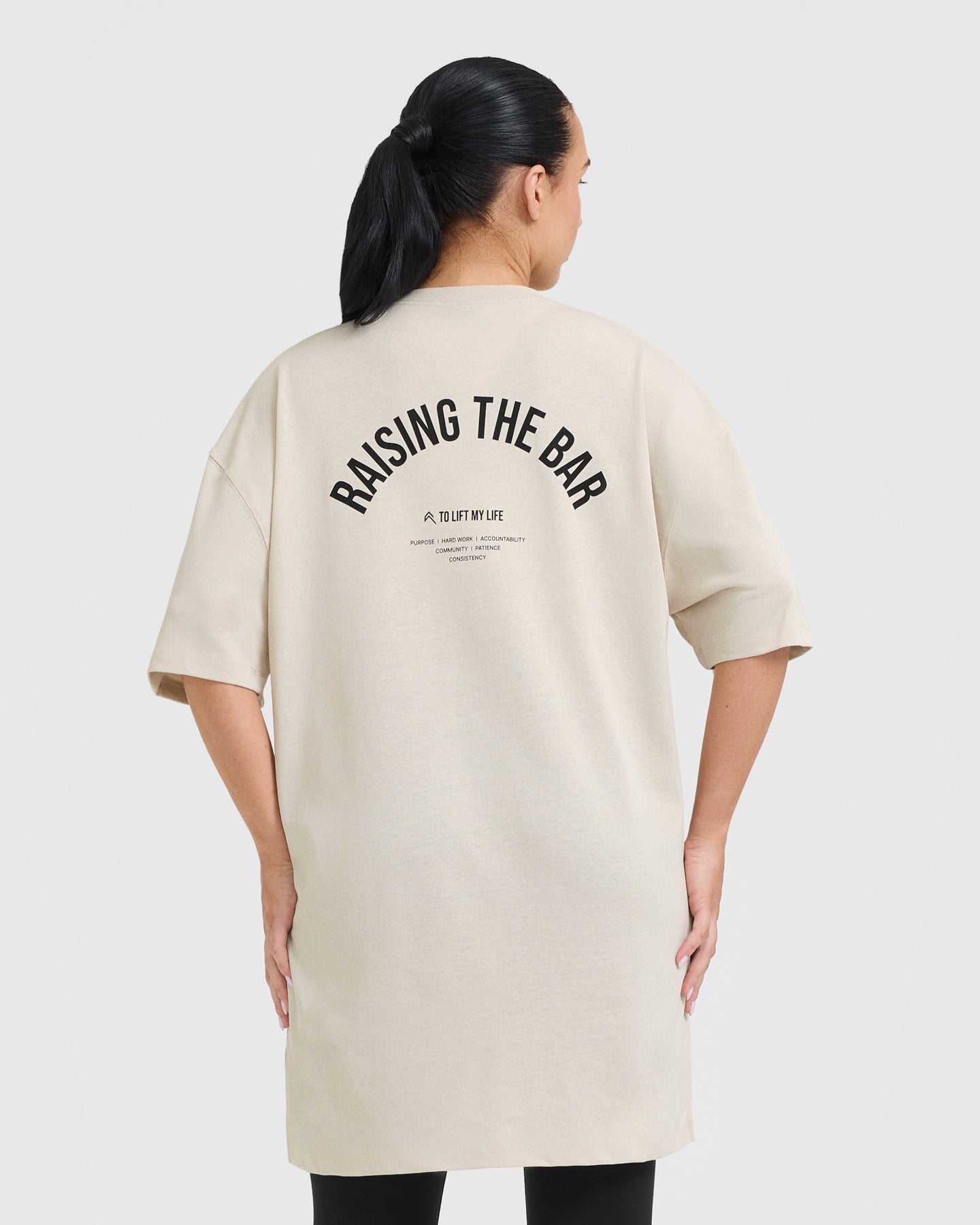 Alternative view of Raising The Bar Graphic Longline T-Shirt | Sand