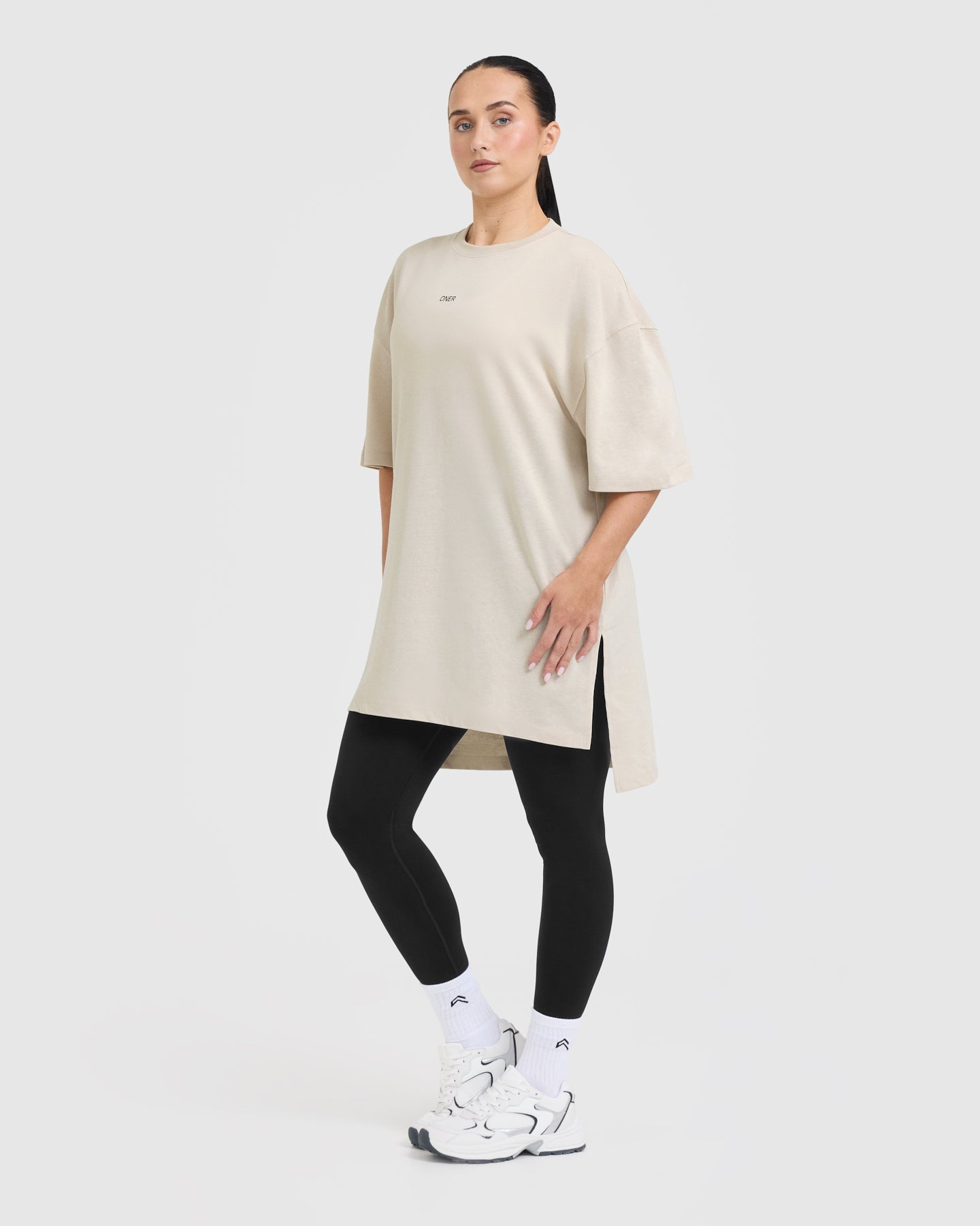 Raising The Bar Graphic Longline T-Shirt | Sand - Image 3