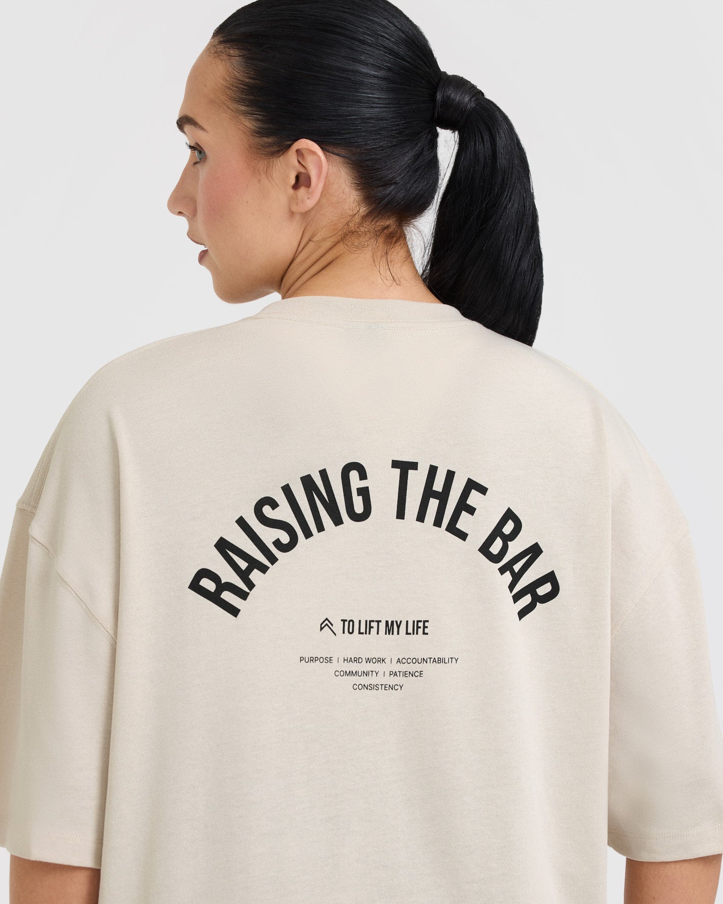 Raising The Bar Graphic Longline T-Shirt | Sand - Image 5