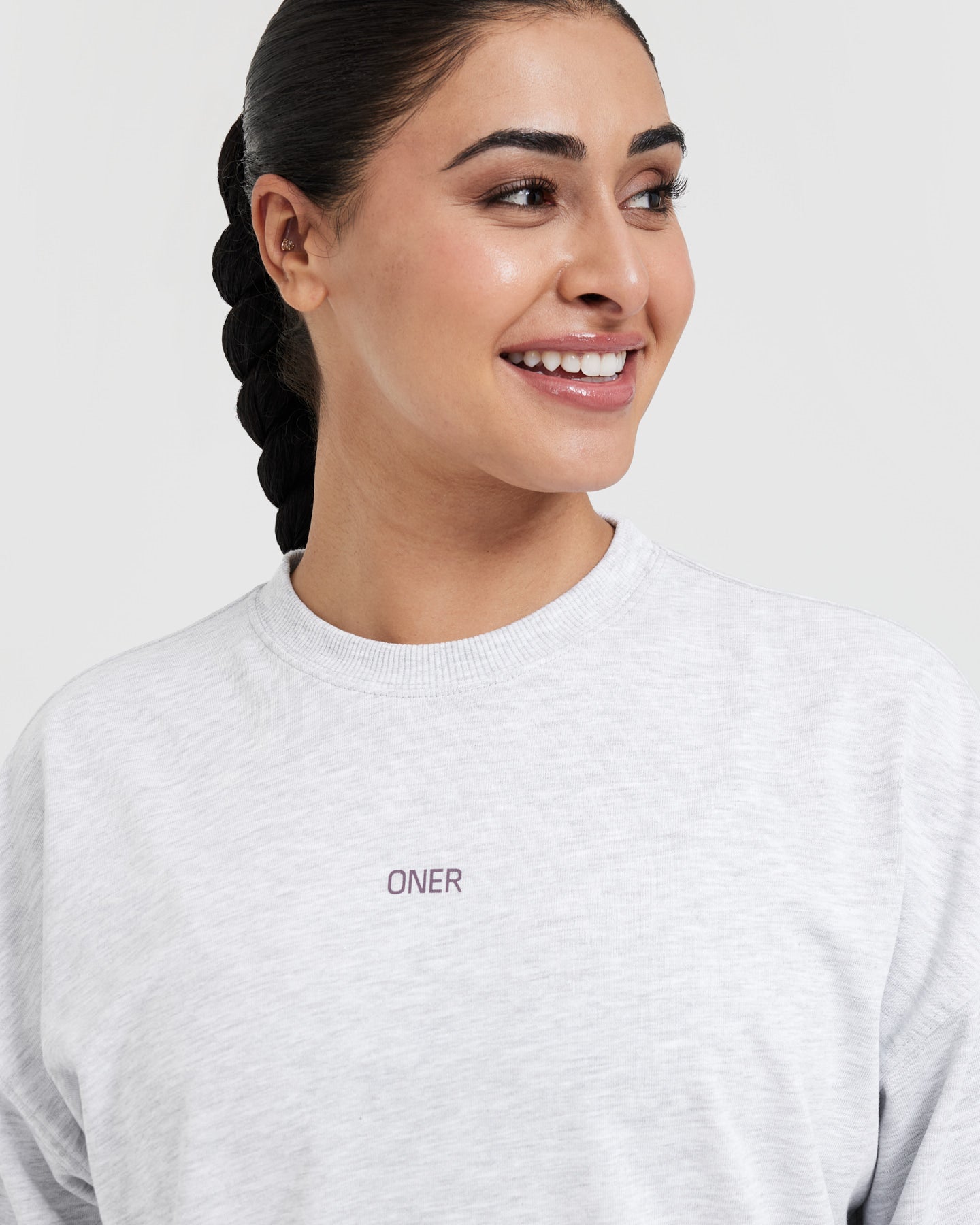 Raising The Bar Graphic Unisex Long Sleeve Top | Light Grey Marl - Image 4