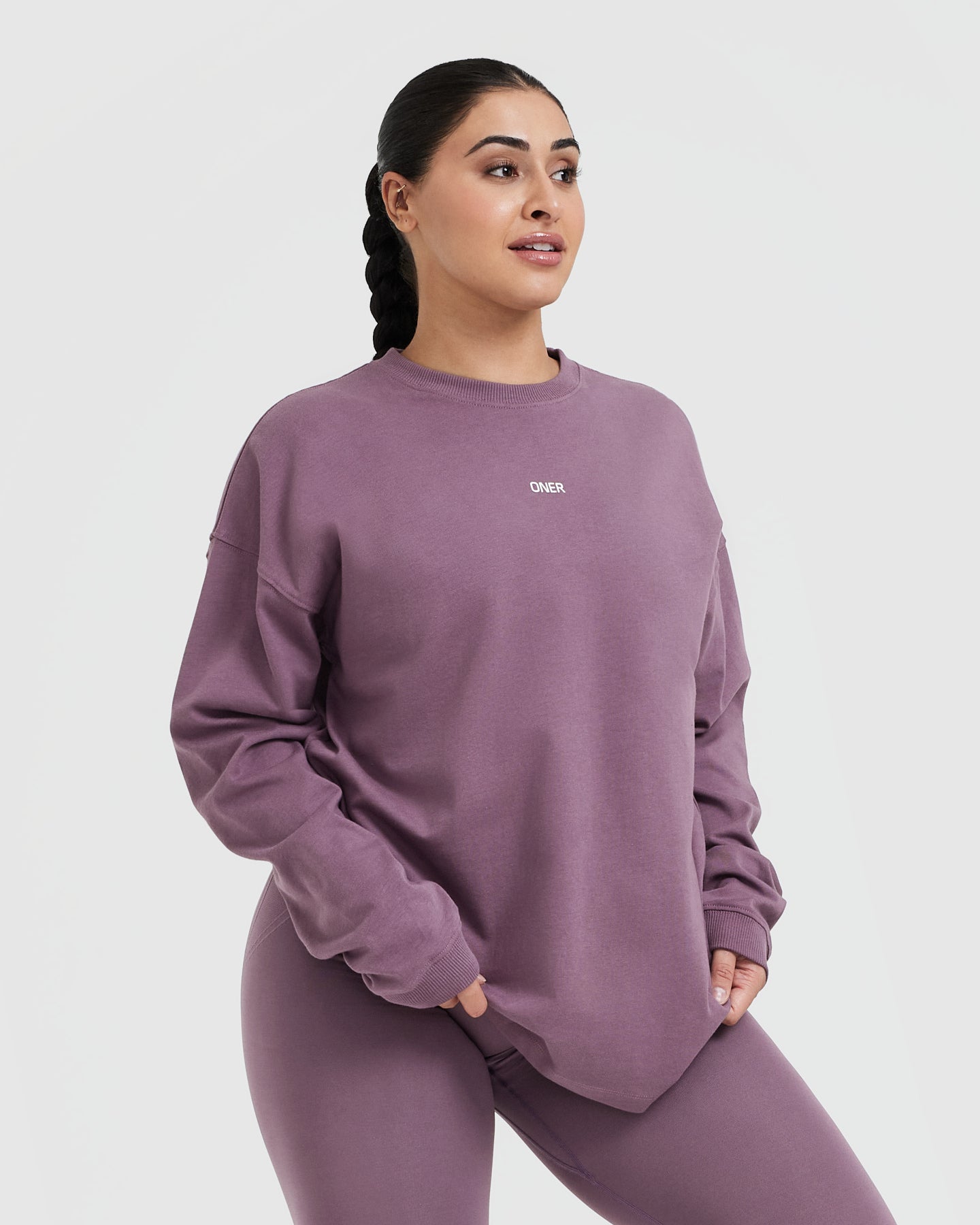 Raising The Bar Graphic Unisex Long Sleeve Top | Vintage Purple - Image 3