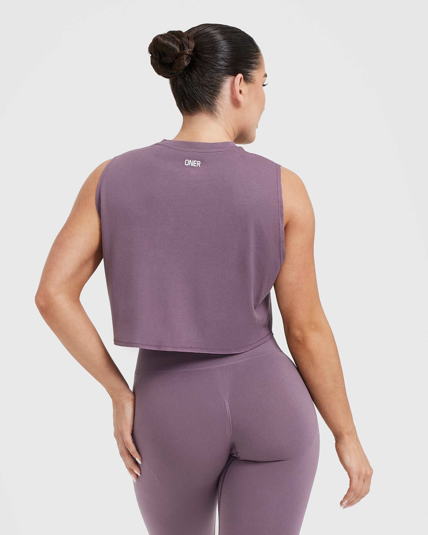 Alternative view of Raising The Bar Graphic Muscle Crop Vest | Vintage Purple