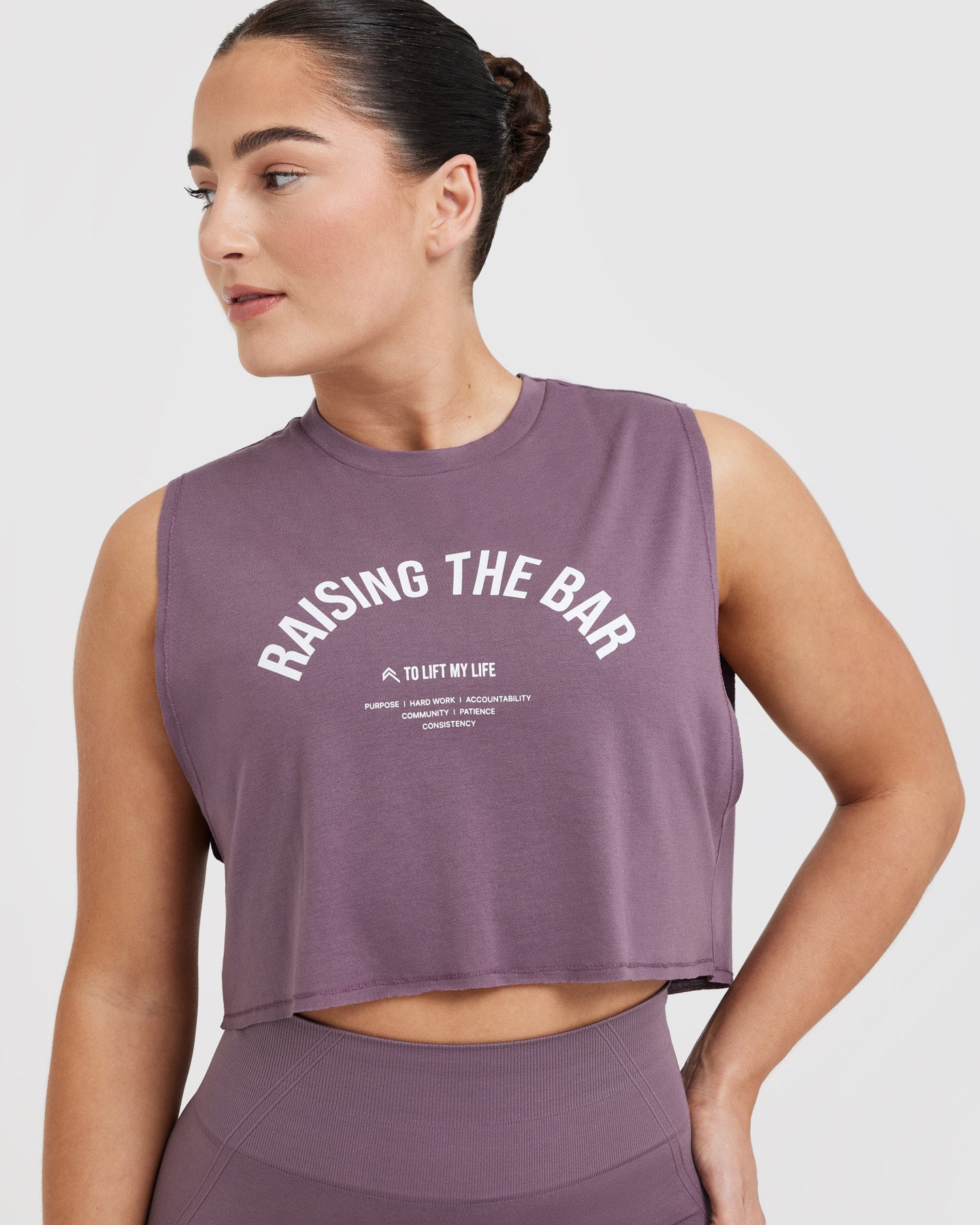 Raising The Bar Graphic Muscle Crop Vest | Vintage Purple - Image 4