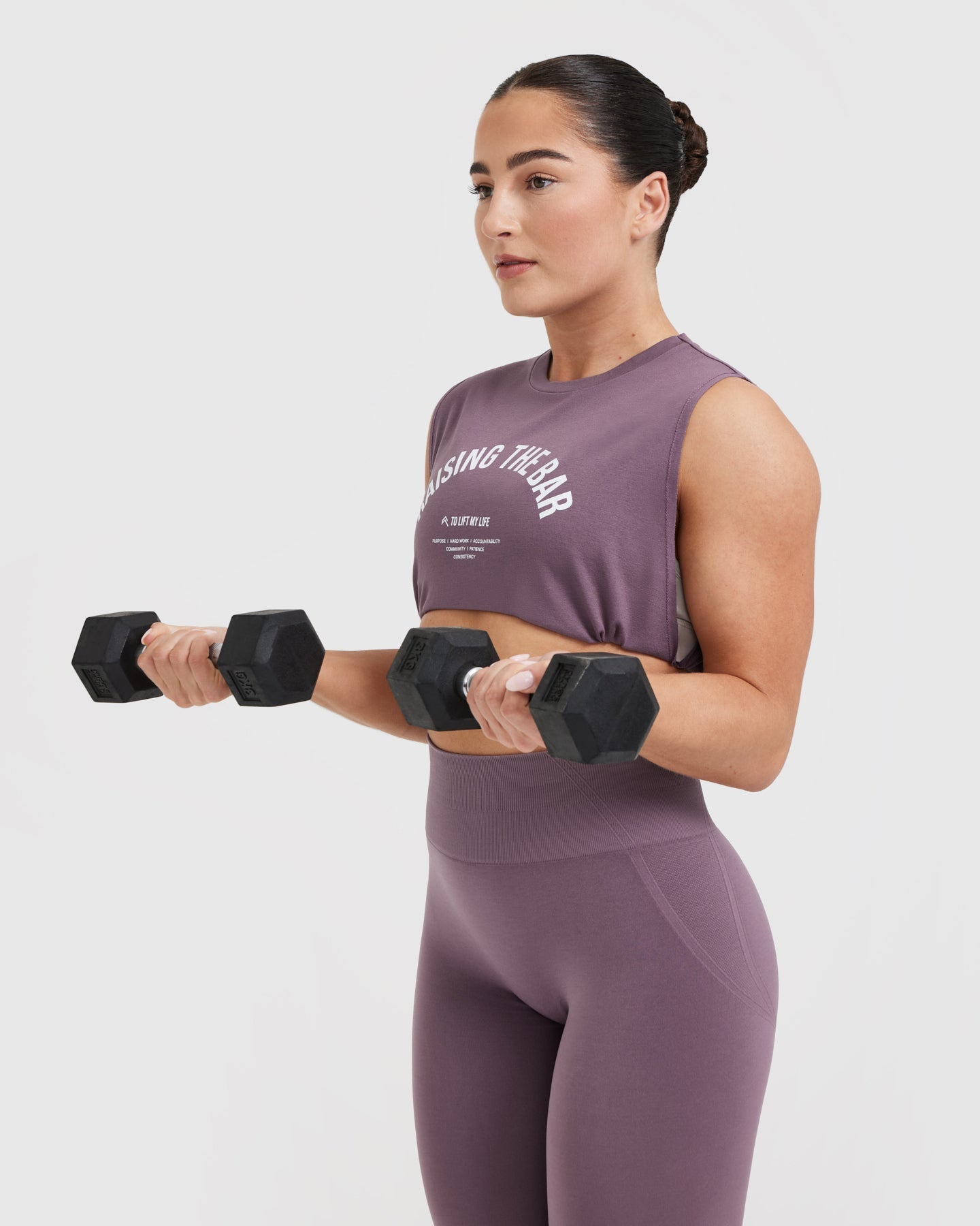 Raising The Bar Graphic Muscle Crop Vest | Vintage Purple - Image 6