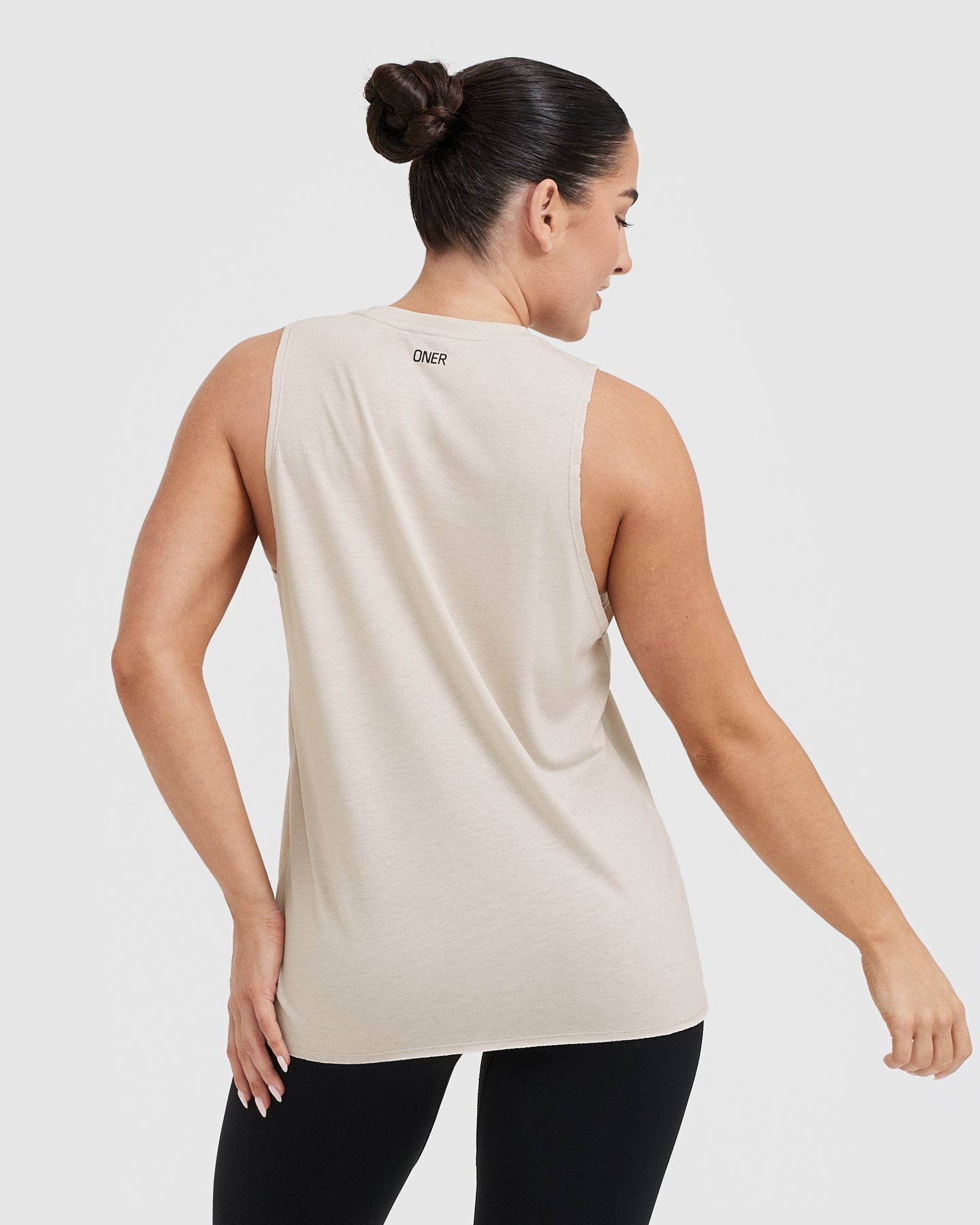 Alternative view of Raising The Bar Graphic Unisex Muscle Vest | Sand