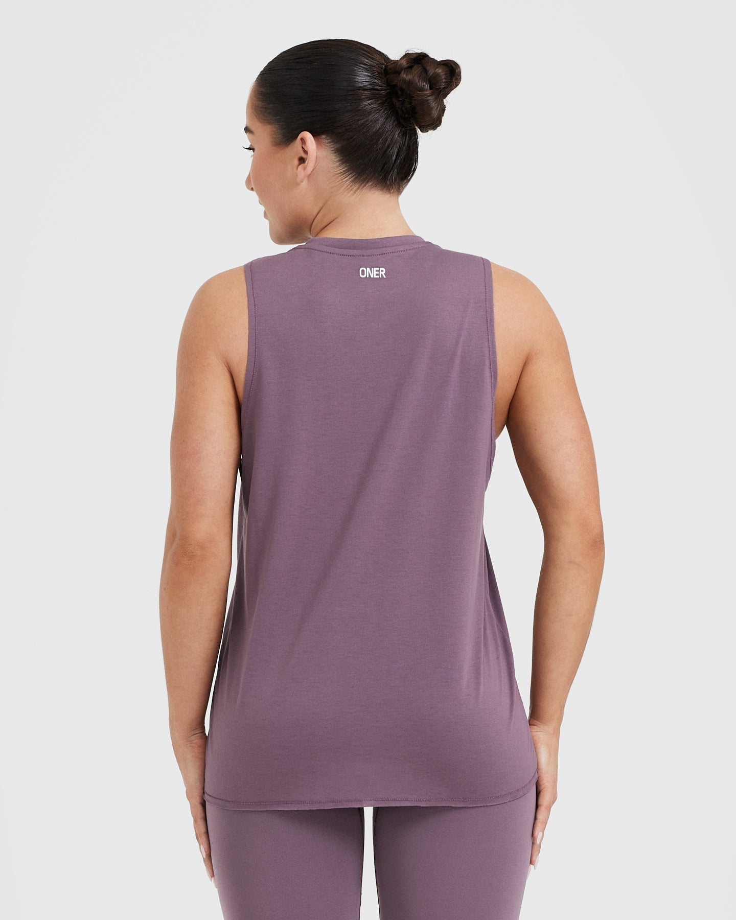 Alternative view of Raising The Bar Graphic Unisex Muscle Vest | Vintage Purple