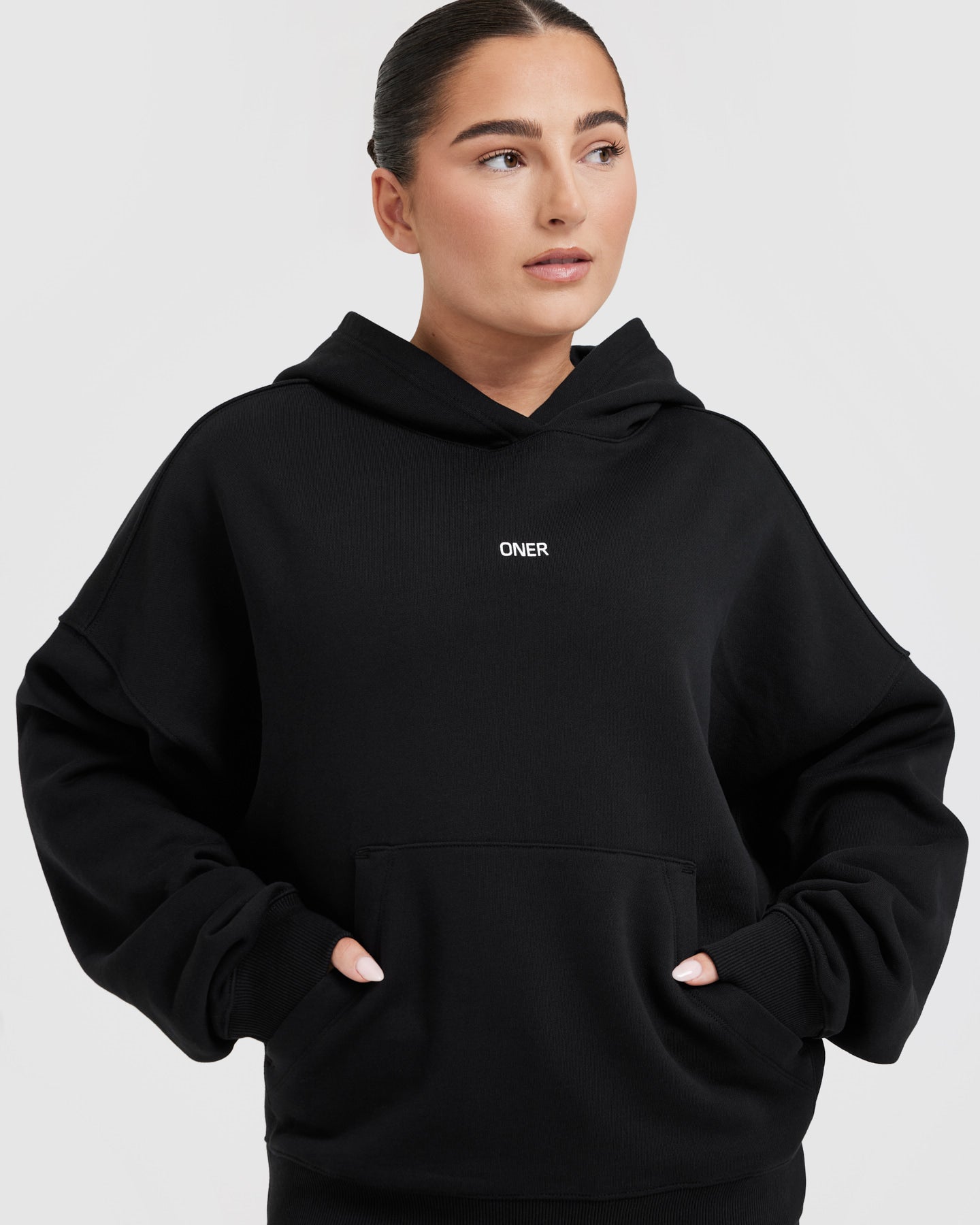 Raising the Bar Graphic Unisex Oversized Hoodie | Black - Image 4