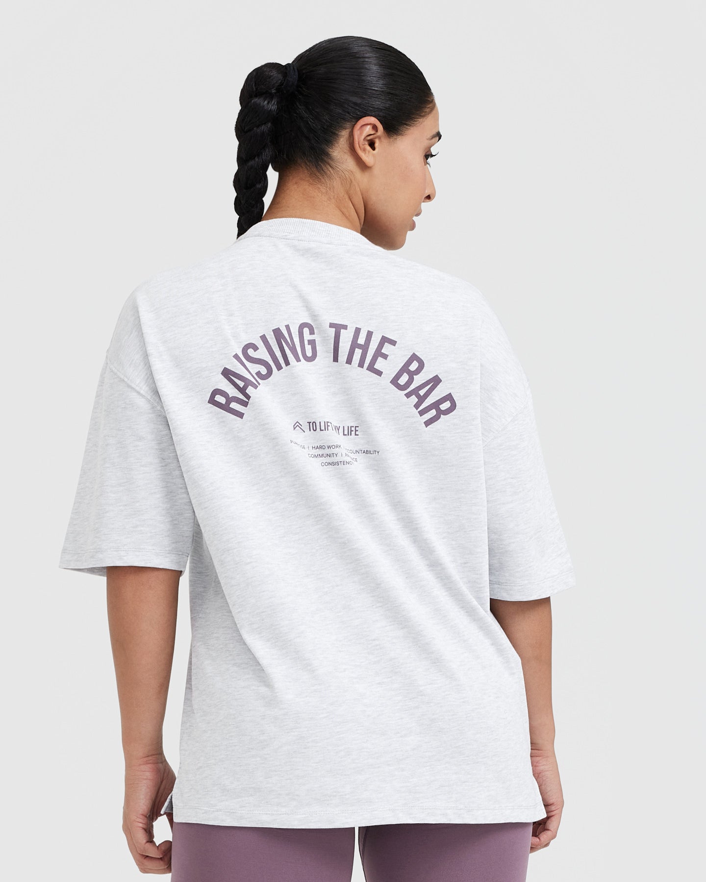 Alternative view of Raising The Bar Graphic Unisex T-Shirt | Light Grey Marl