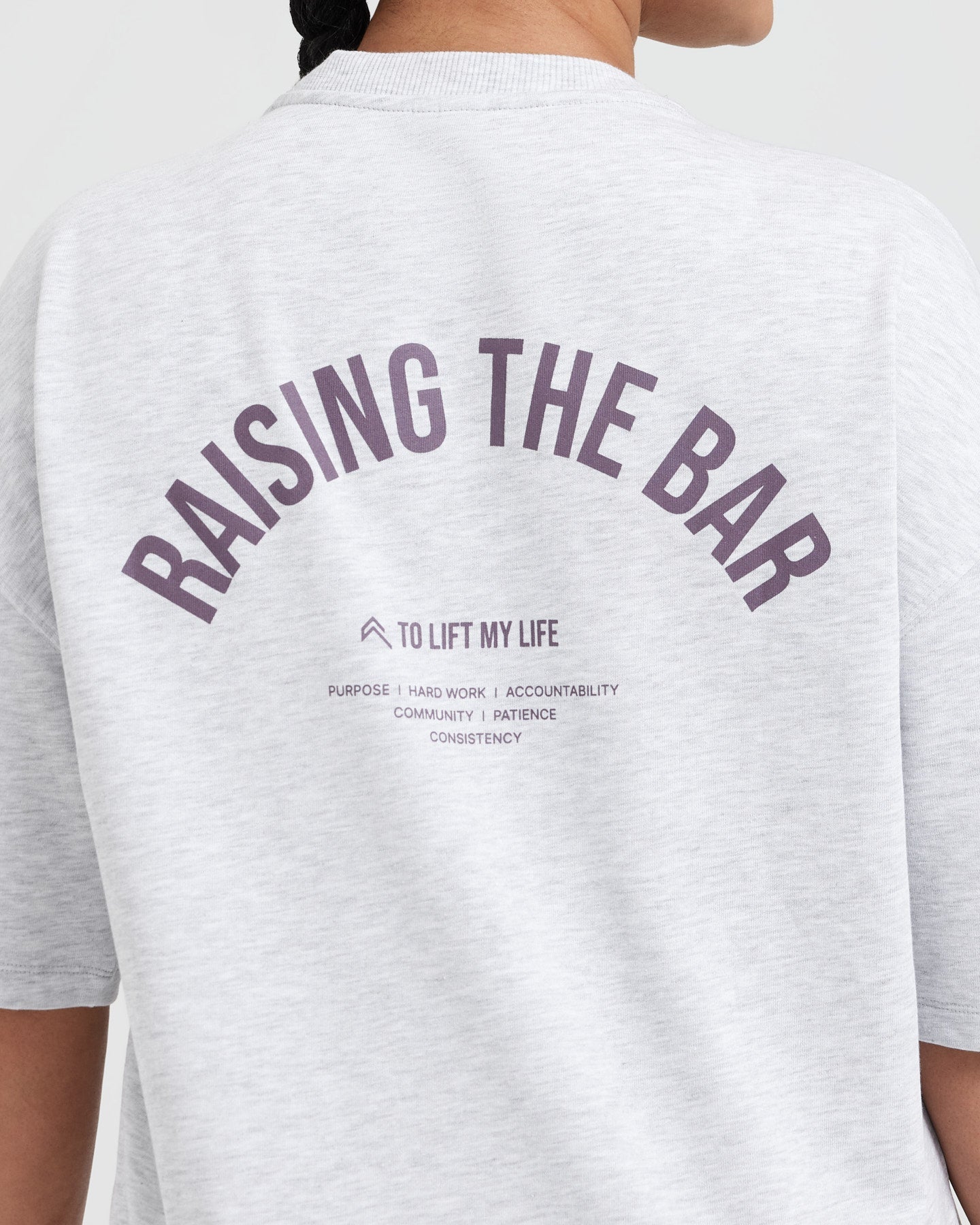 Raising The Bar Graphic Unisex T-Shirt | Light Grey Marl - Image 5