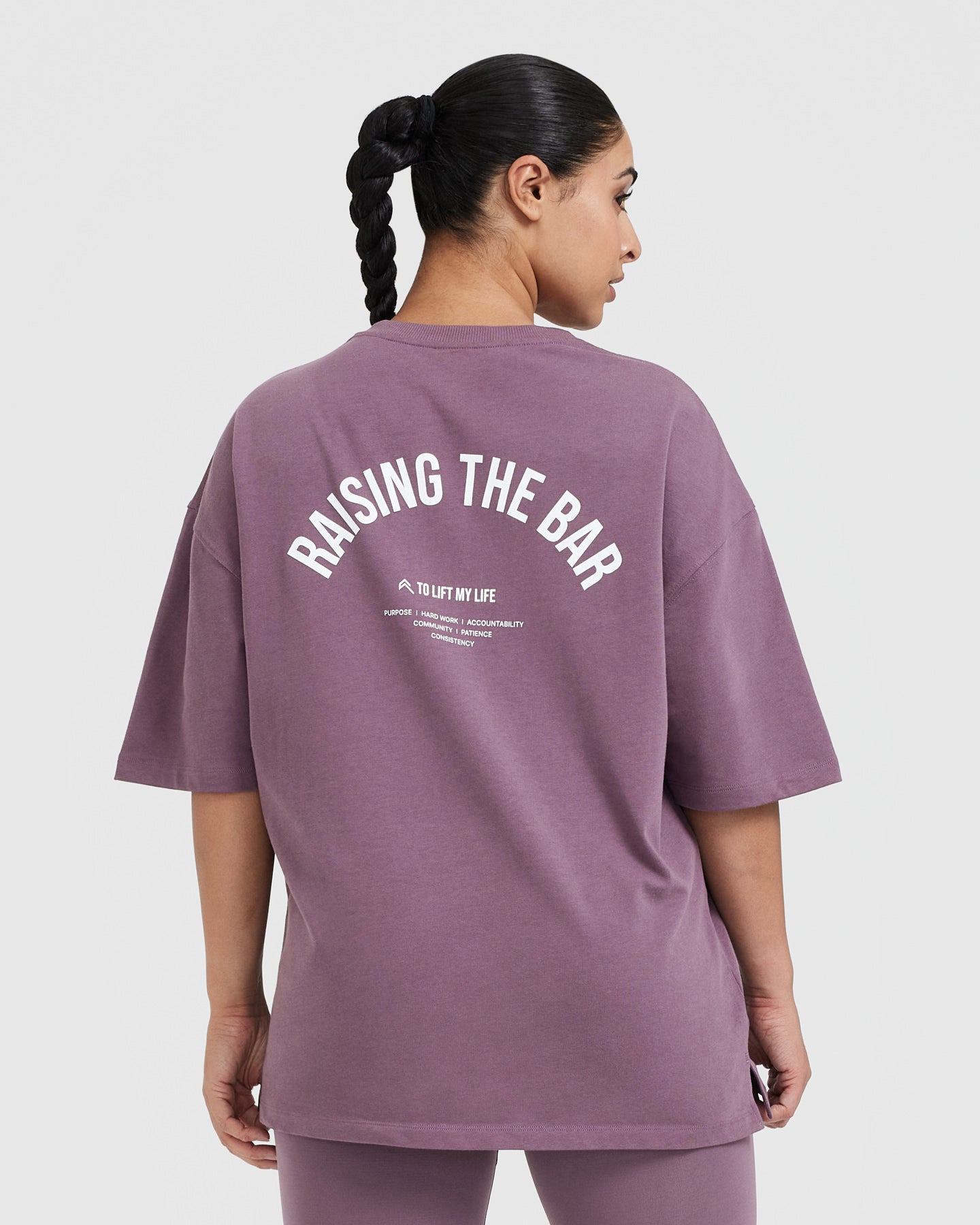 Alternative view of Raising The Bar Graphic Unisex T-Shirt | Vintage Purple