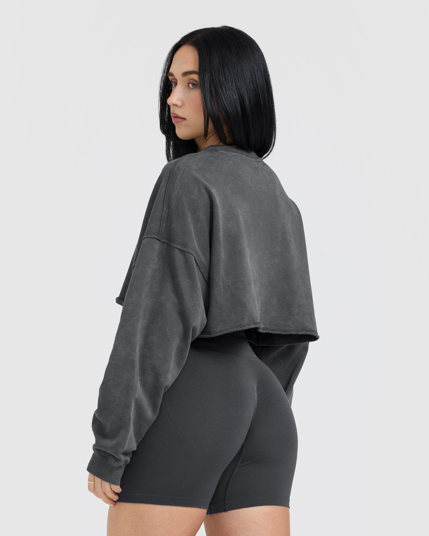 Alternative view of Raw Lounge Crop Sweatshirt | Coal
