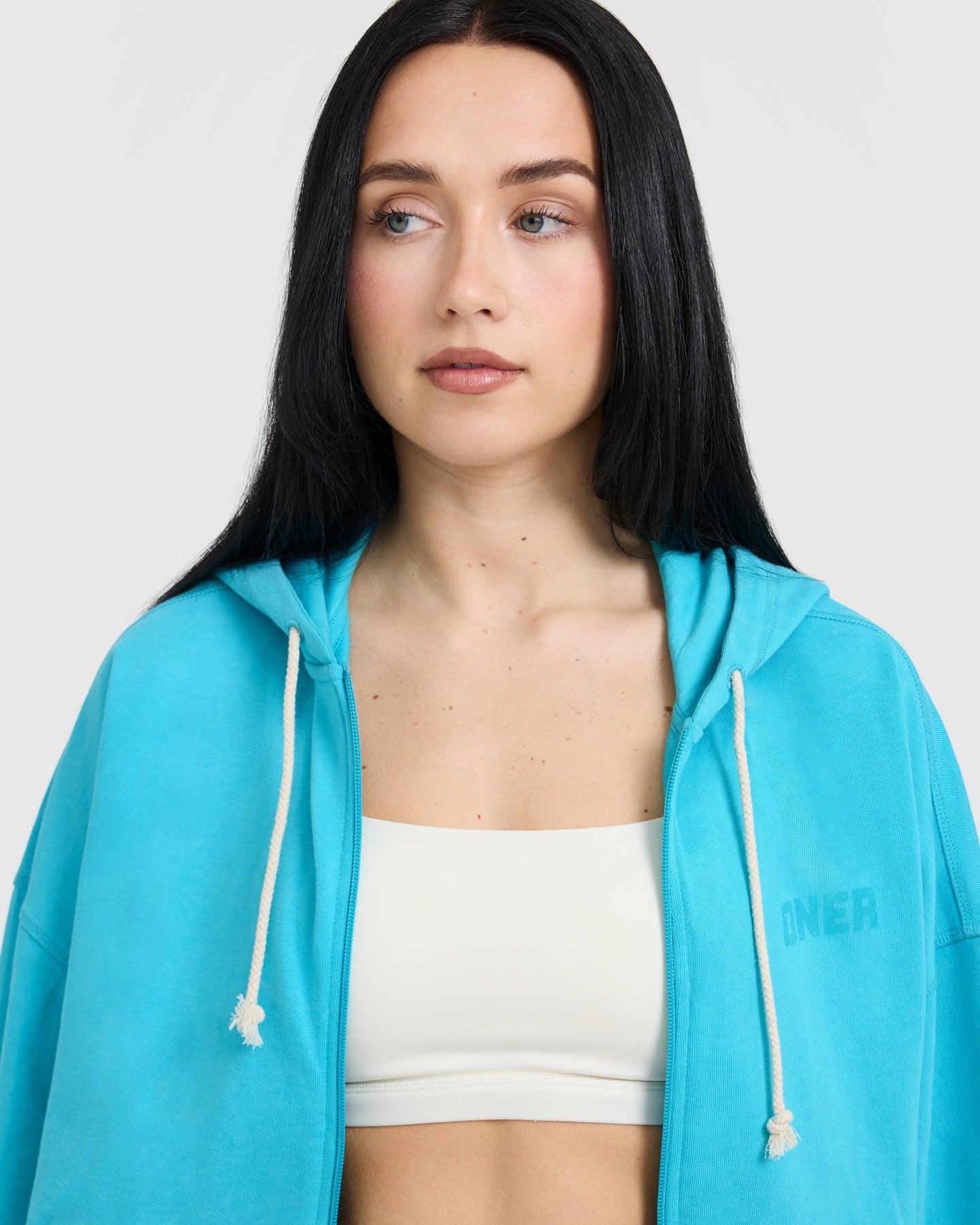 Raw Lounge Oversized Zip Hoodie | Aqua Blue - Image 4