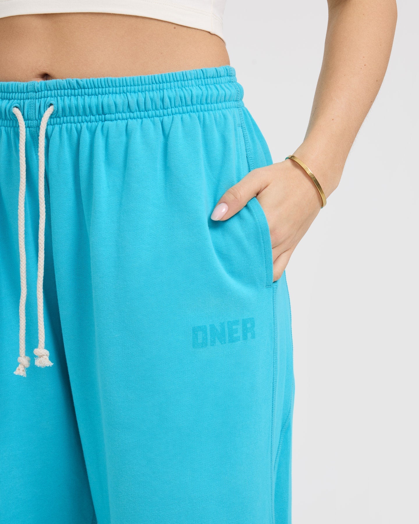 Raw Lounge Wide Leg Joggers | Aqua Blue - Image 4