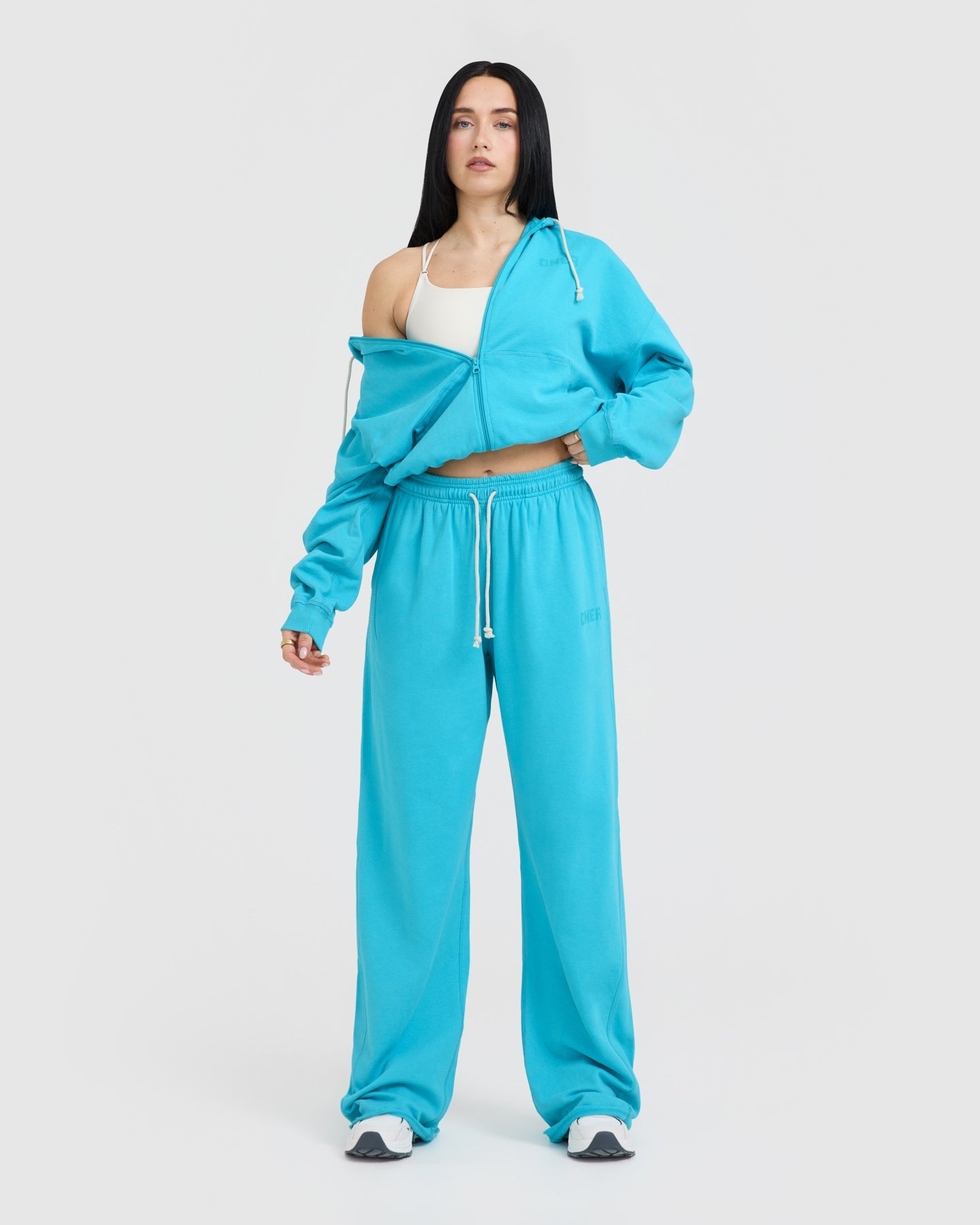Raw Lounge Wide Leg Joggers | Aqua Blue - Image 6