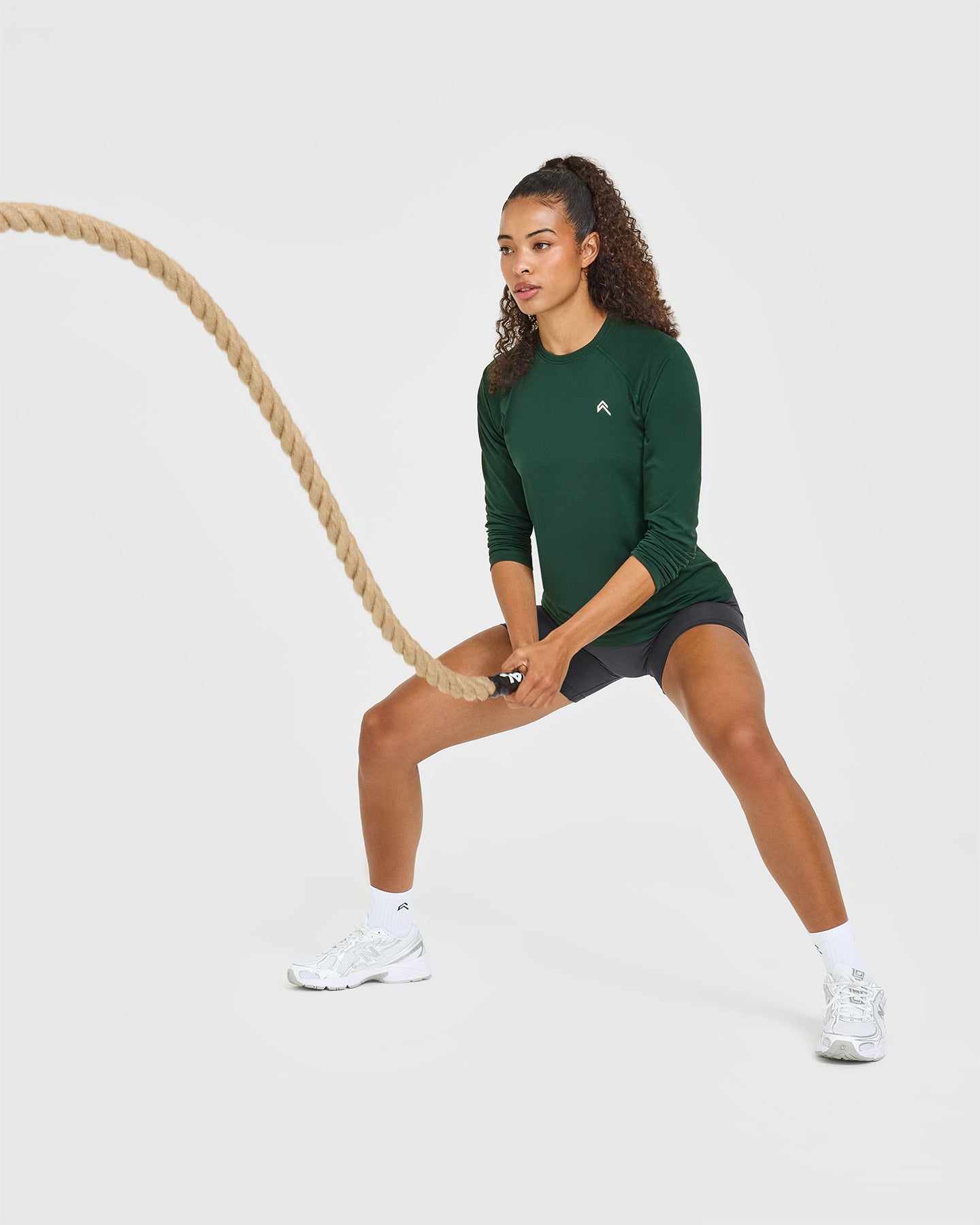 Go To Seamless Loose Long Sleeve Top | Racing Green - Image 3