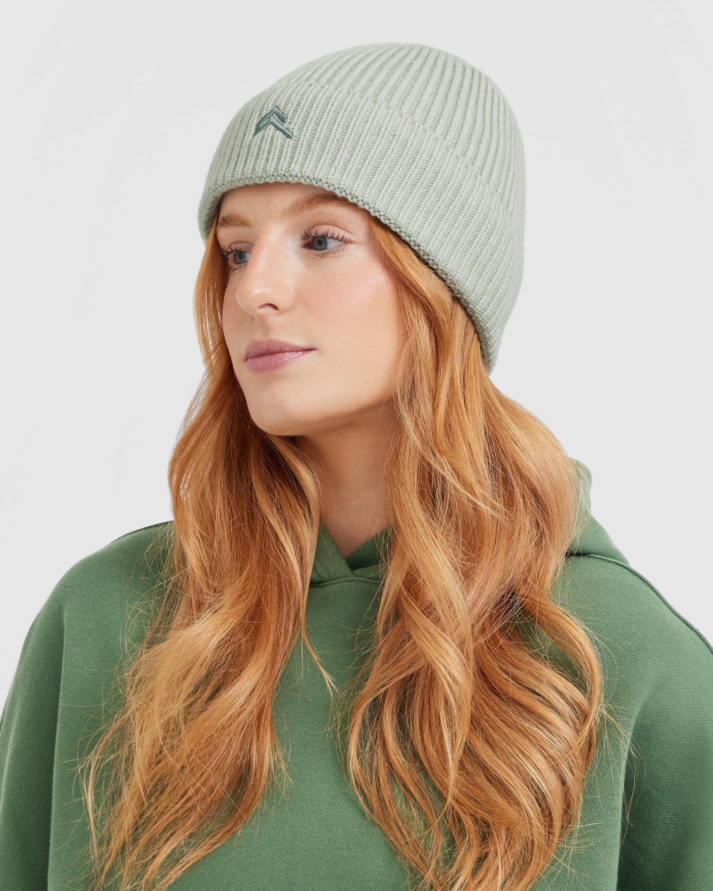 Alternative view of Ribbed Beanie | Tea Green