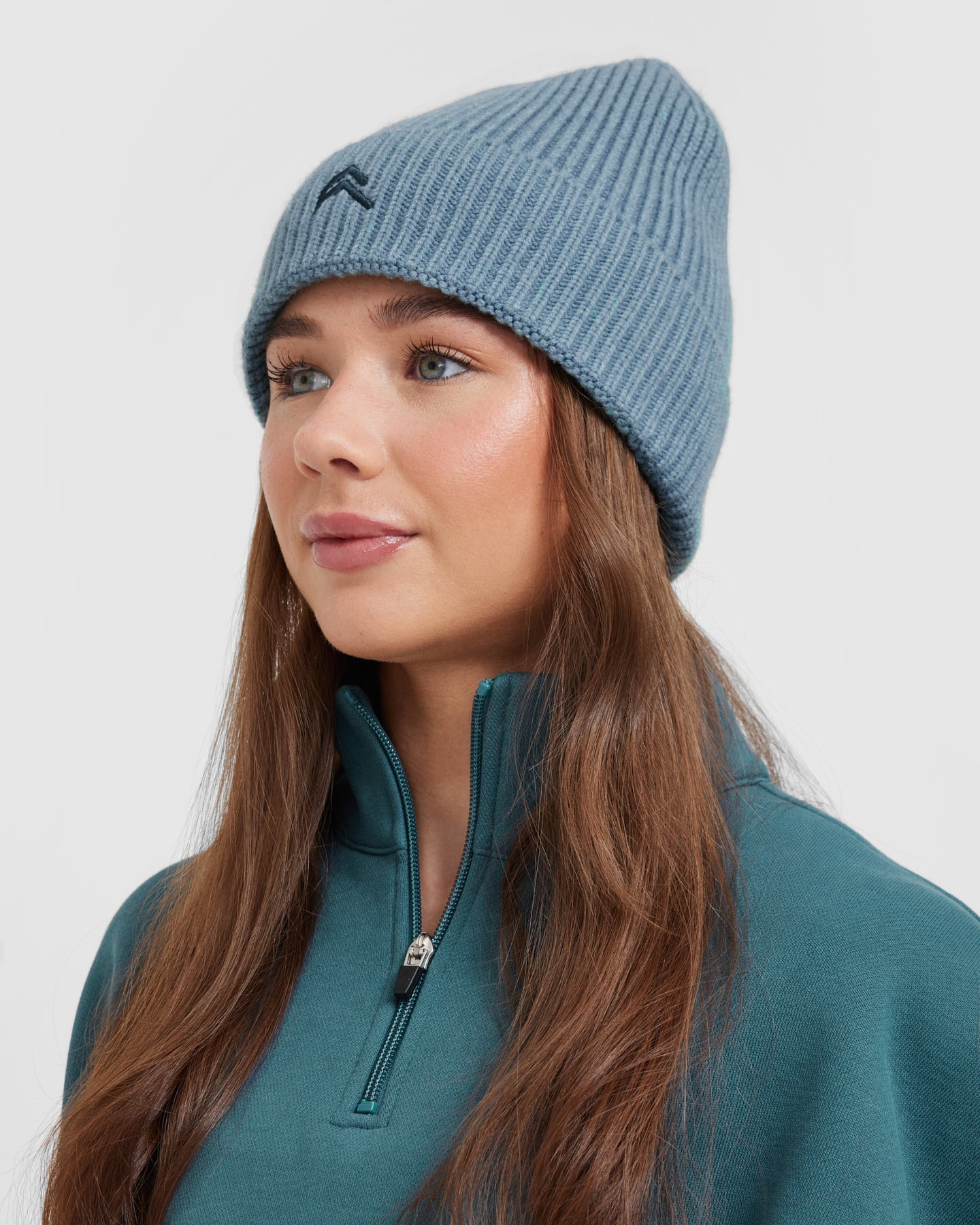Alternative view of Ribbed Beanie | Steel Blue