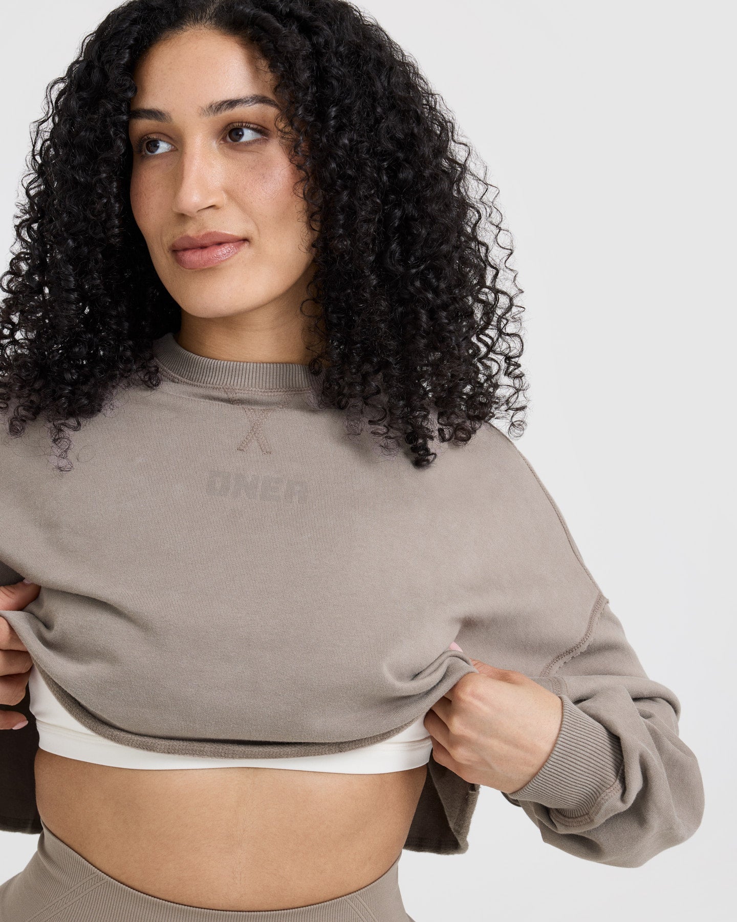 Raw Lounge Crop Sweatshirt | Washed Minky - Image 4