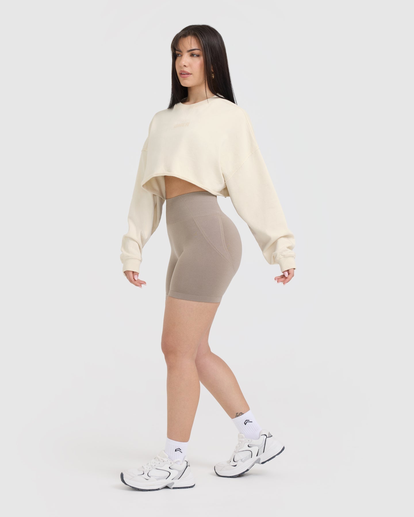 Raw Lounge Crop Sweatshirt | Off White - Image 3