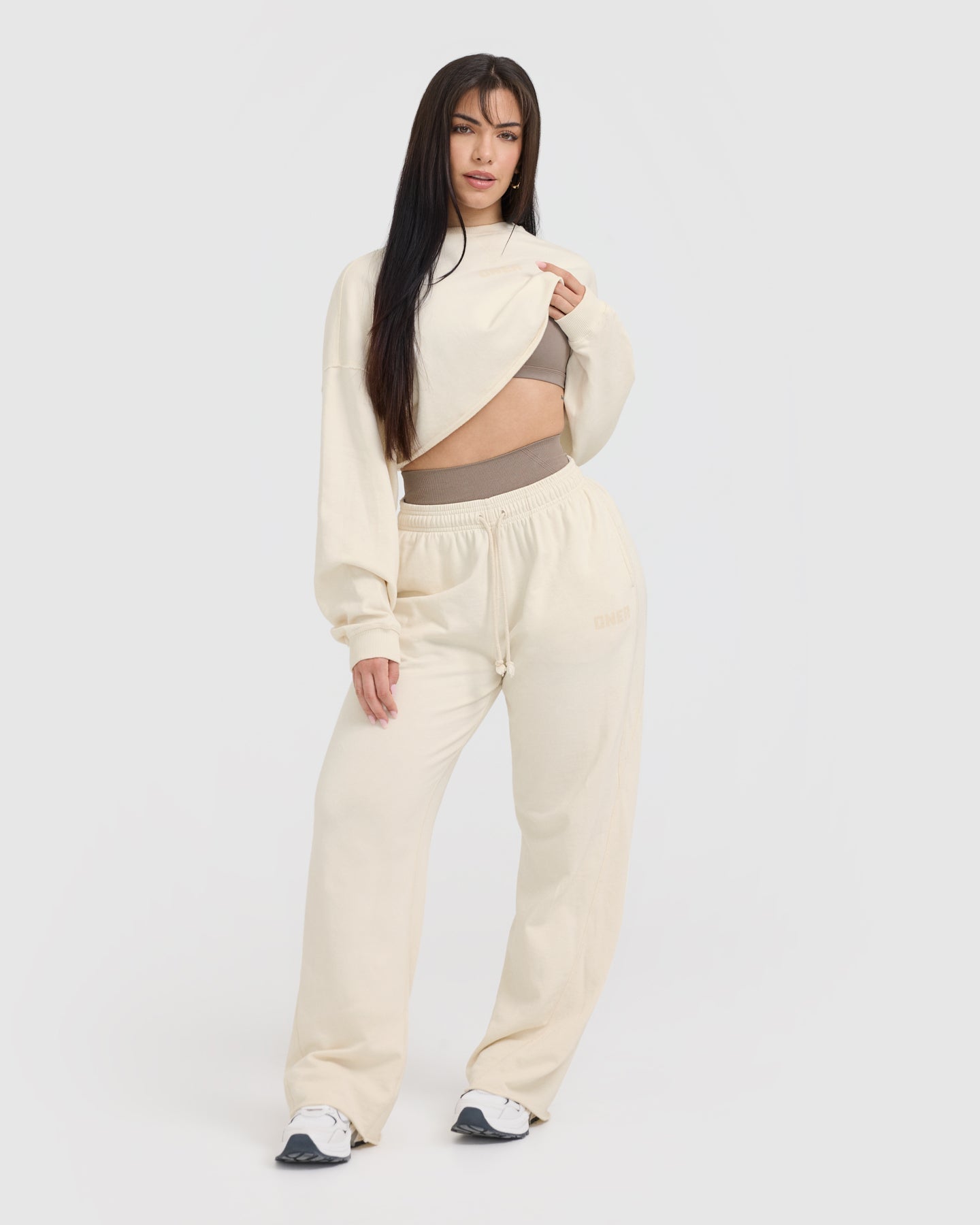 Raw Lounge Crop Sweatshirt | Off White - Image 5
