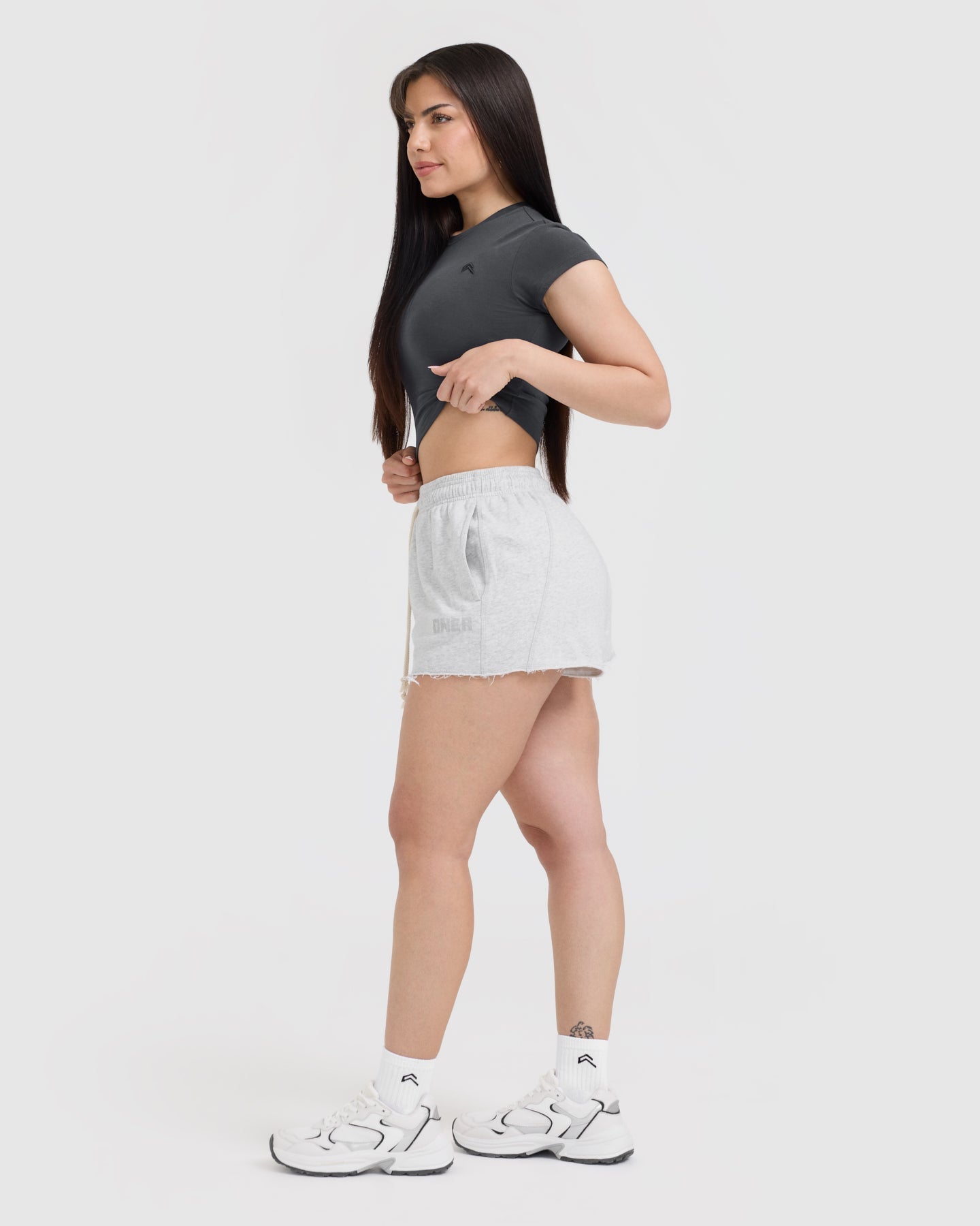 Raw Lounge Oversized Shorts | Light Grey Marl - Image 3