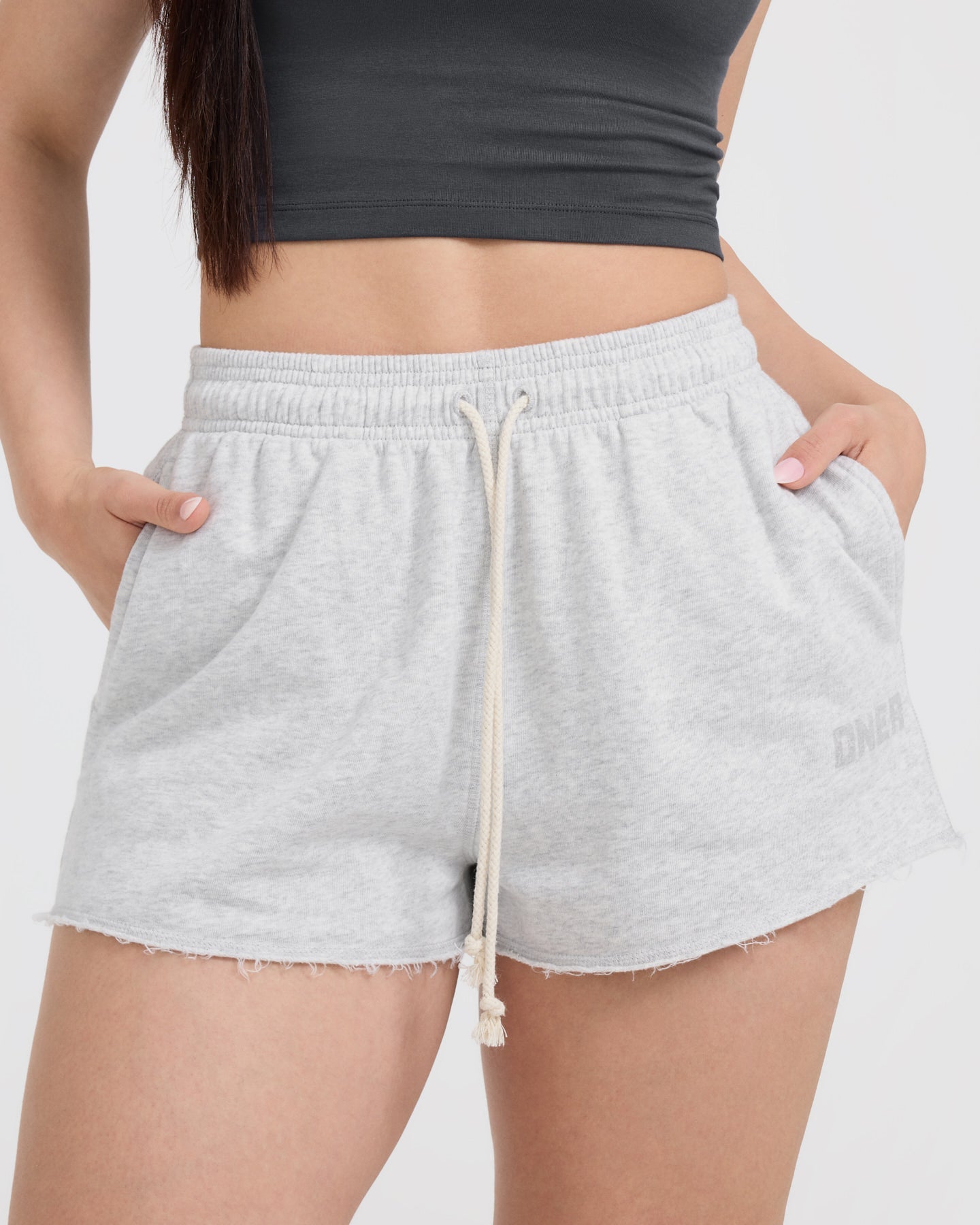 Raw Lounge Oversized Shorts | Light Grey Marl - Image 4
