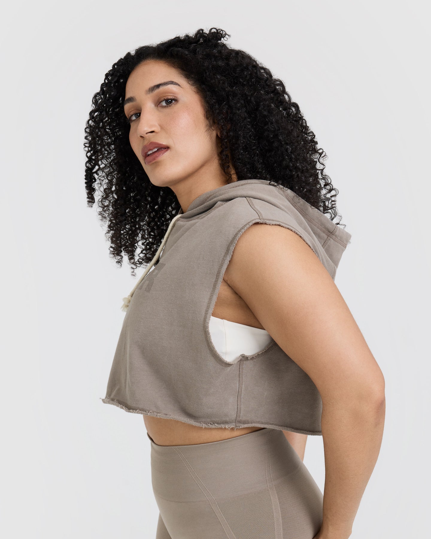 Raw Lounge Sleeveless Crop Hoodie | Washed Minky - Image 5