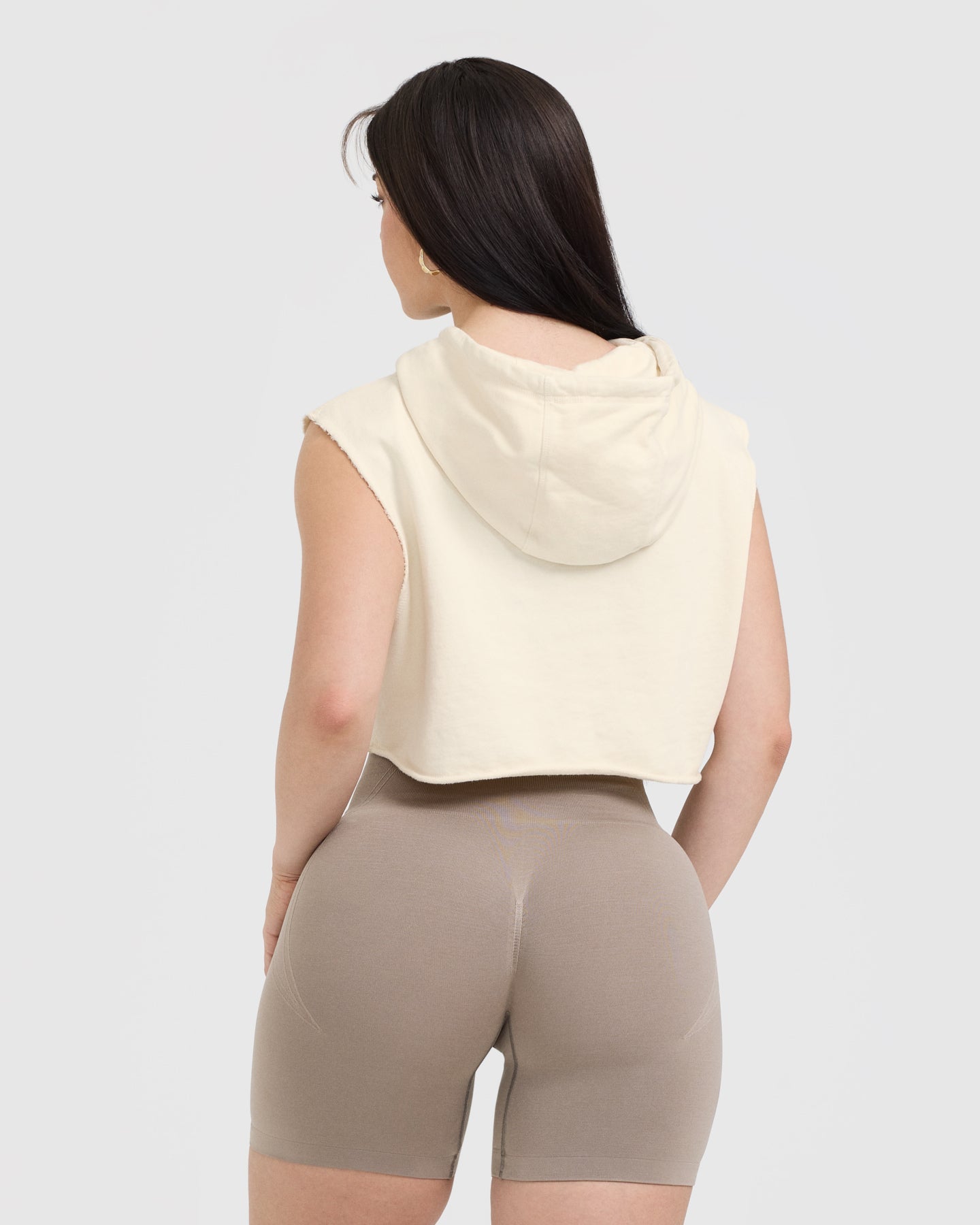 Alternative view of Raw Lounge Sleeveless Crop Hoodie | Off White