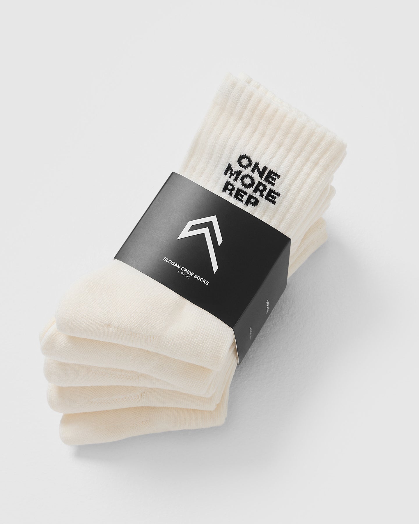 Slogan Crew Socks 5 Pack | Off White - Image 5