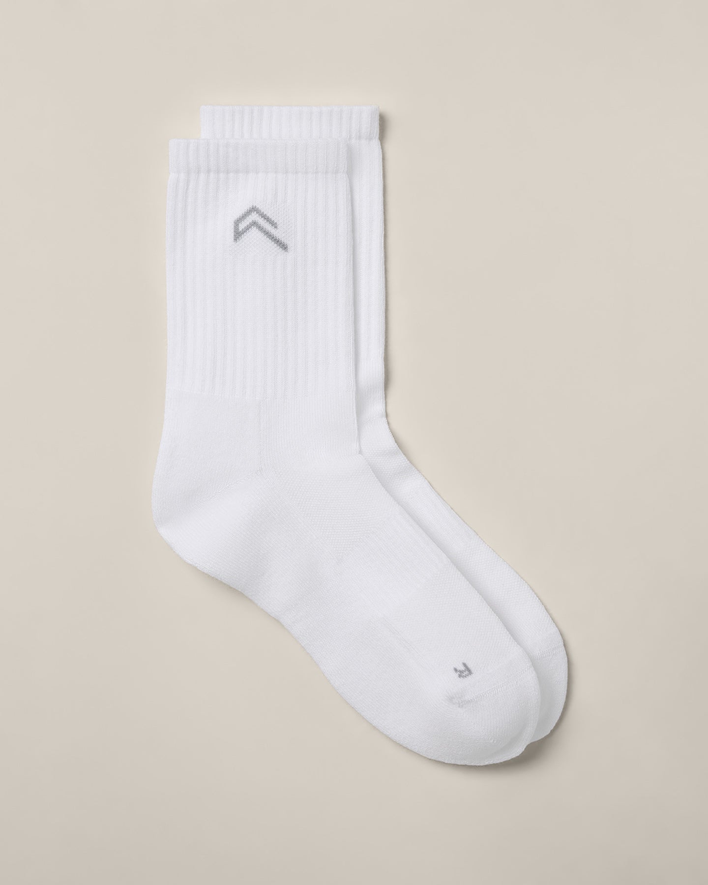 Crew Socks 3 Pack with Grey Logo | White - Image 5