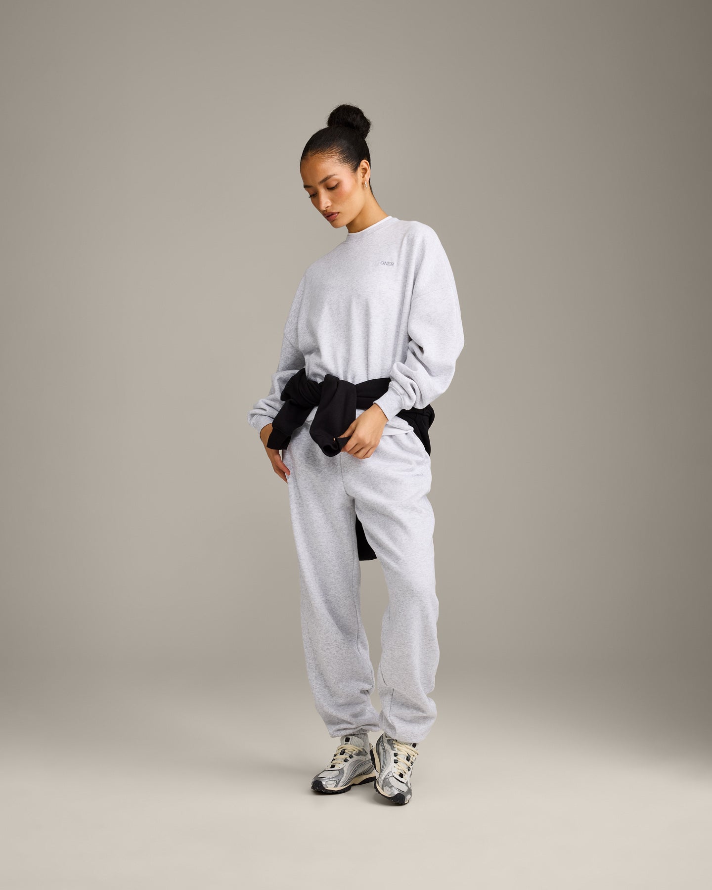 Alternative view of Foundations All Season Crew Neck Sweatshirt | Grey Marl