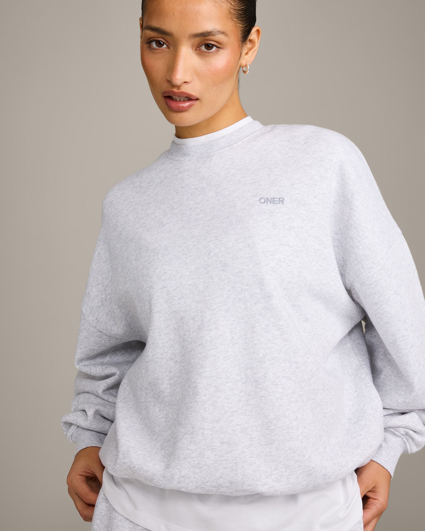 Foundations All Season Crew Neck Sweatshirt | Grey Marl - Image 3