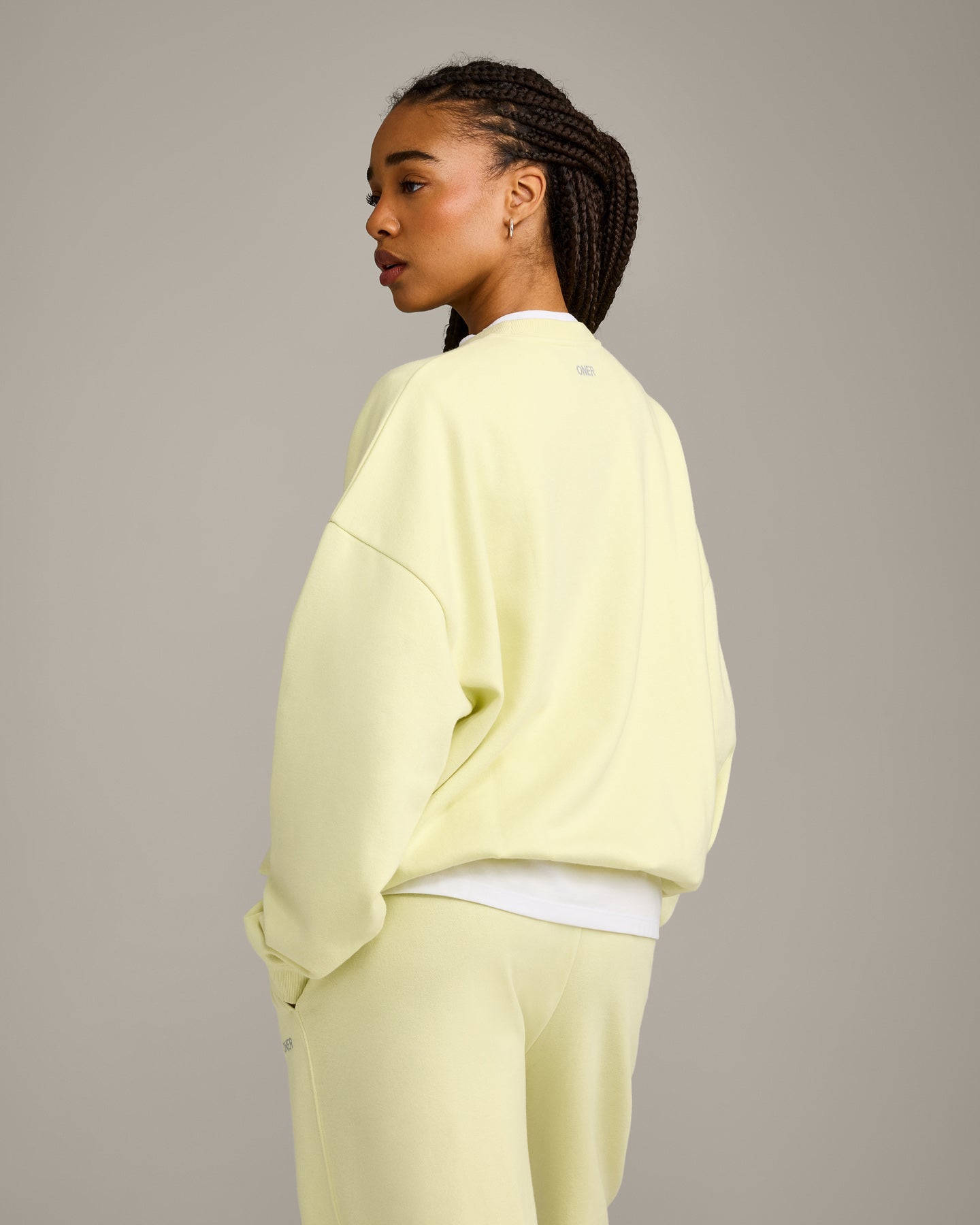 Foundations All Season Crew Neck Sweatshirt | Pastel Yellow - Image 5