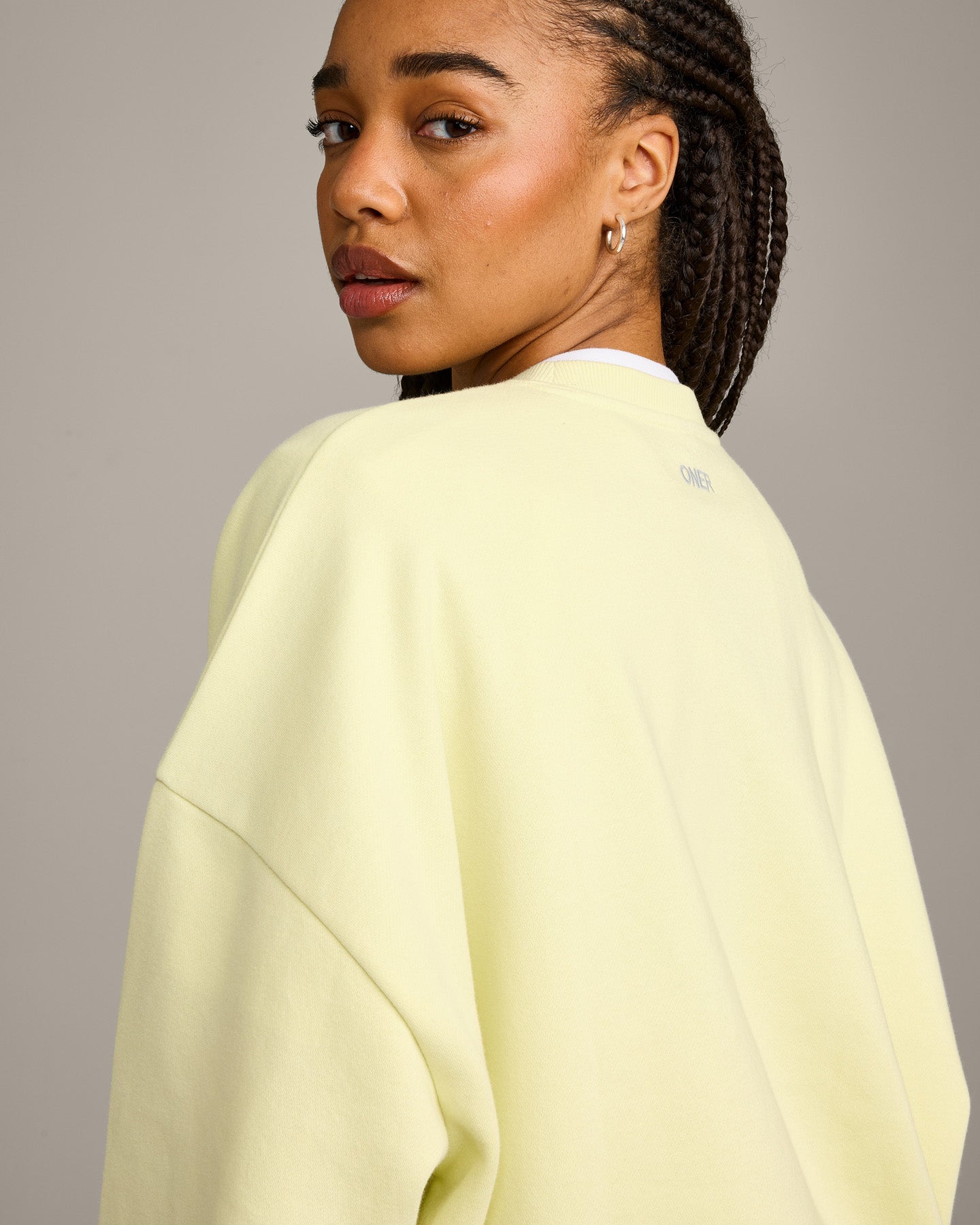 Alternative view of Foundations All Season Crew Neck Sweatshirt | Pastel Yellow